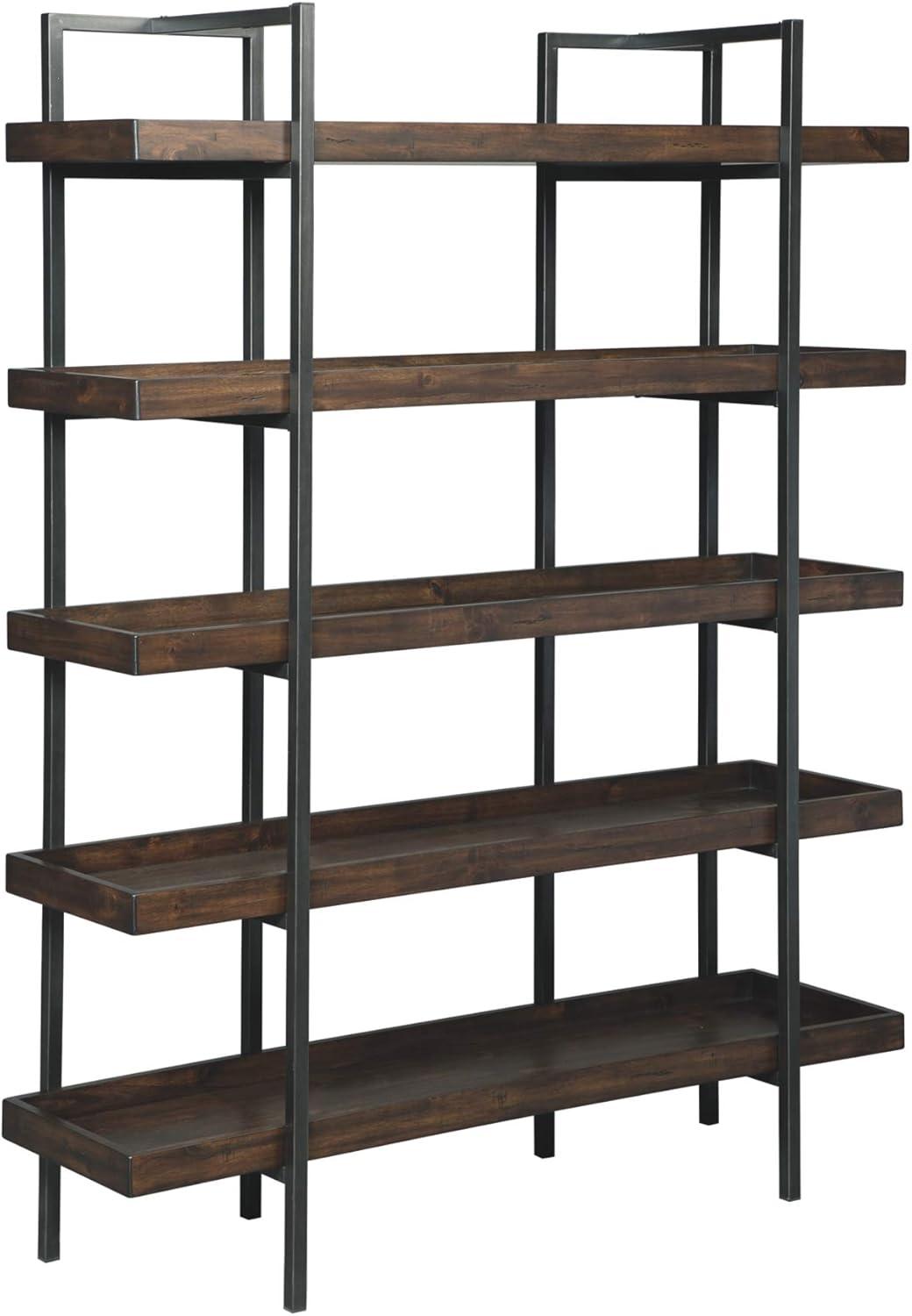 Starmore Industrial Brown Acacia and Steel Bookcase