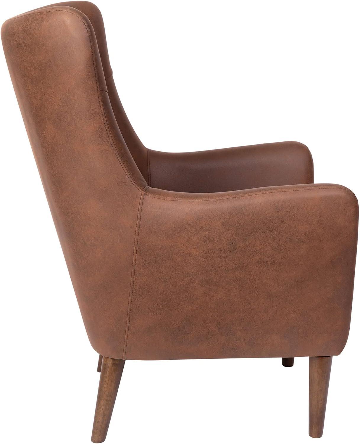 Flash Furniture Connor Traditional Wingback Accent Chair, Commercial Grade Faux Leather Upholstery and Wooden Frame and Legs