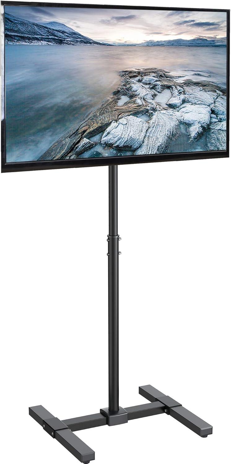 Adjustable Black Steel TV Floor Stand for 13"-42" Screens