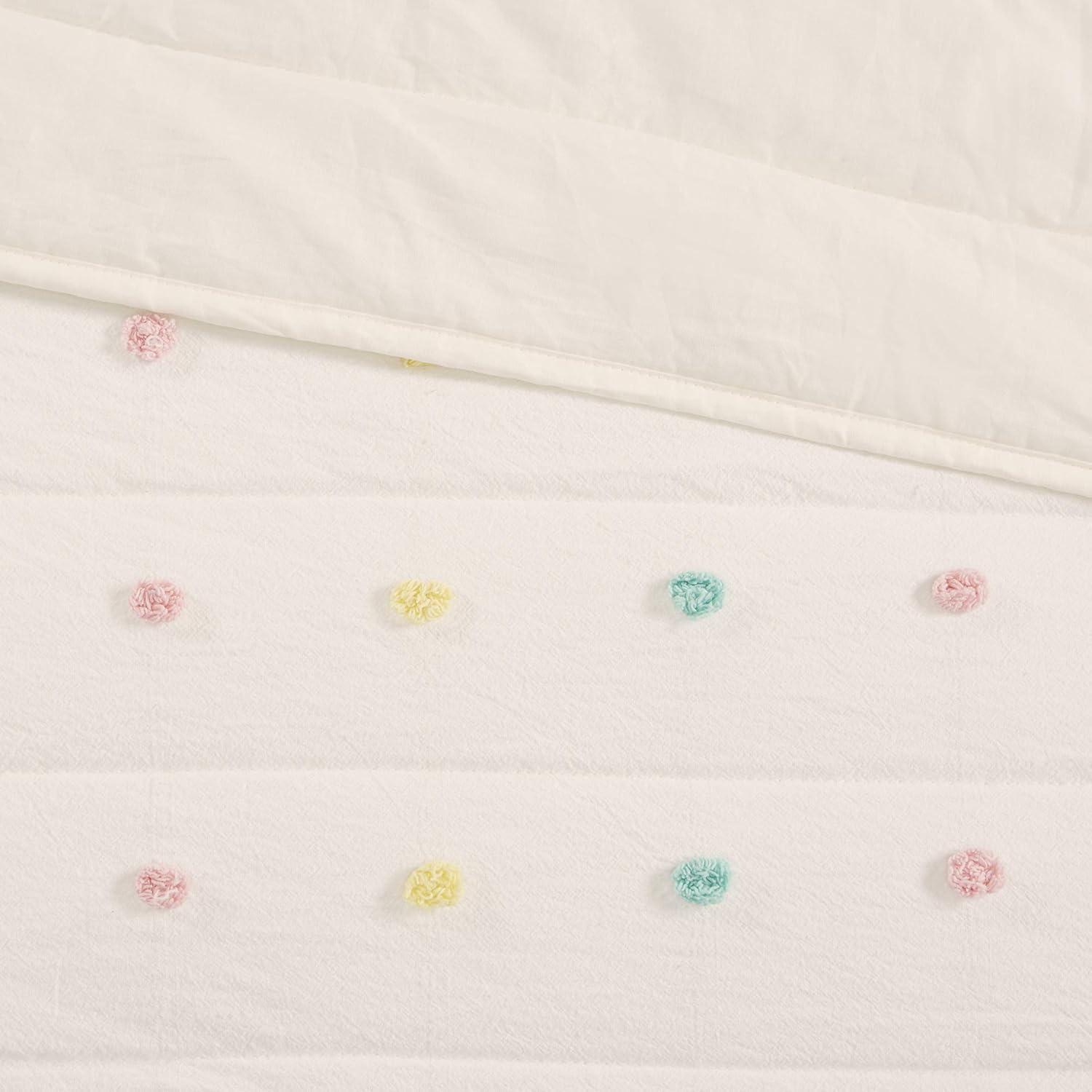 Callie Pom Pom Cotton Jacquard Quilt Set with Throw Pillows