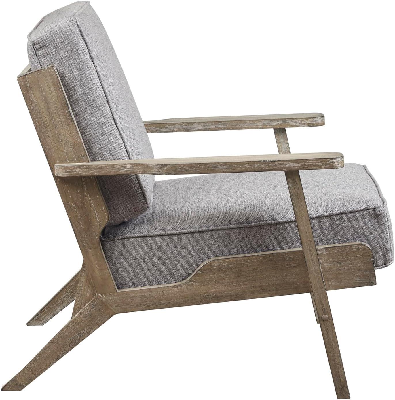 Malibu Accent Chair Gray: Upholstered Farmhouse-Inspired, Rubberwood Frame, 300lbs Capacity