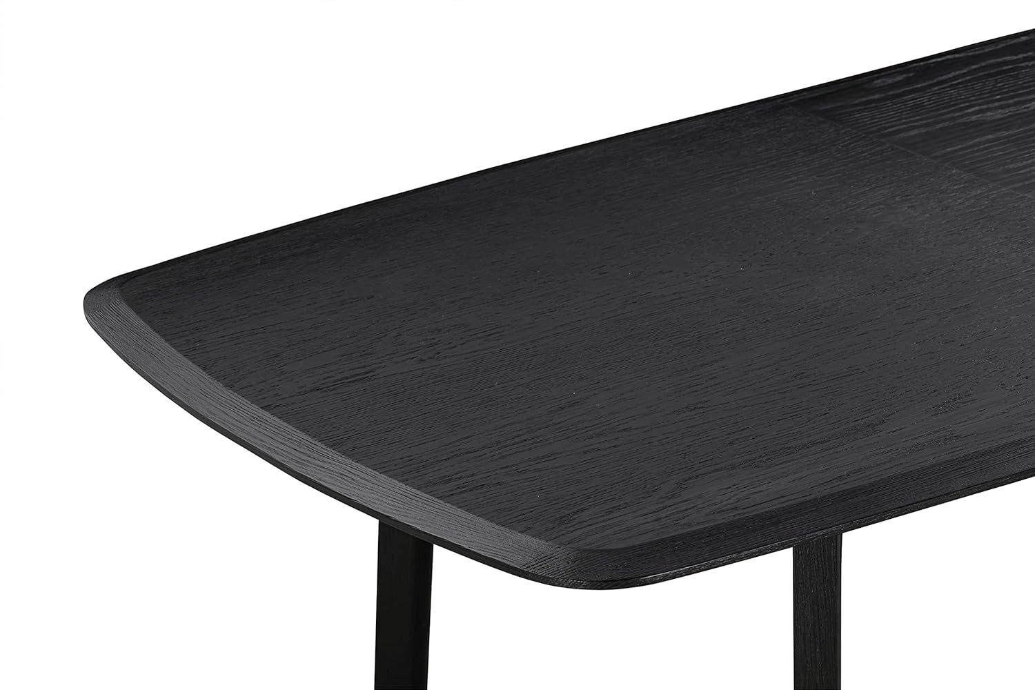 Holland Extendable Rectangle 98" Dining Table in Black Brushed Oak