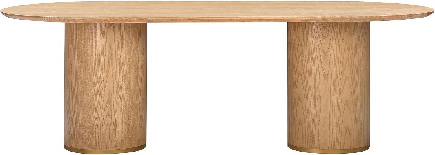 Natural Ash Wood Oval Dining Table for Eight