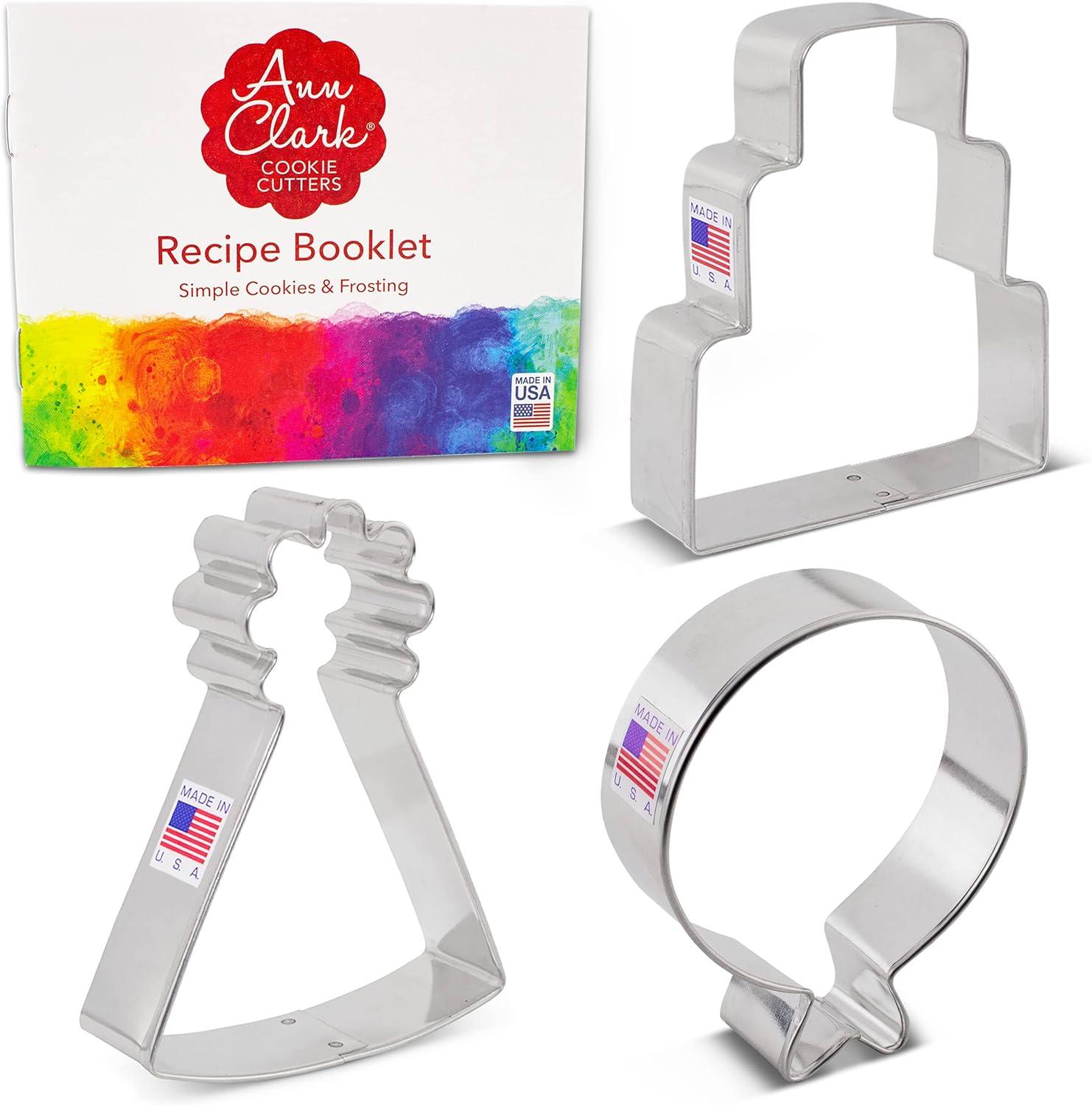Ann Clark Birthday Cookie Cutter Set, 3-Piece, Made in USA