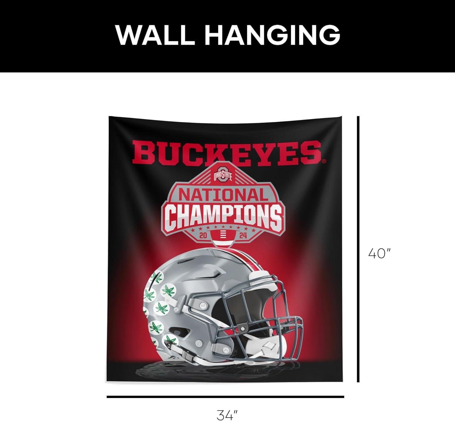 Northwest Ohio State Buckeyes NCAA 2024 FBC Champions Spotlight Wall Hanging 34X40 Inches