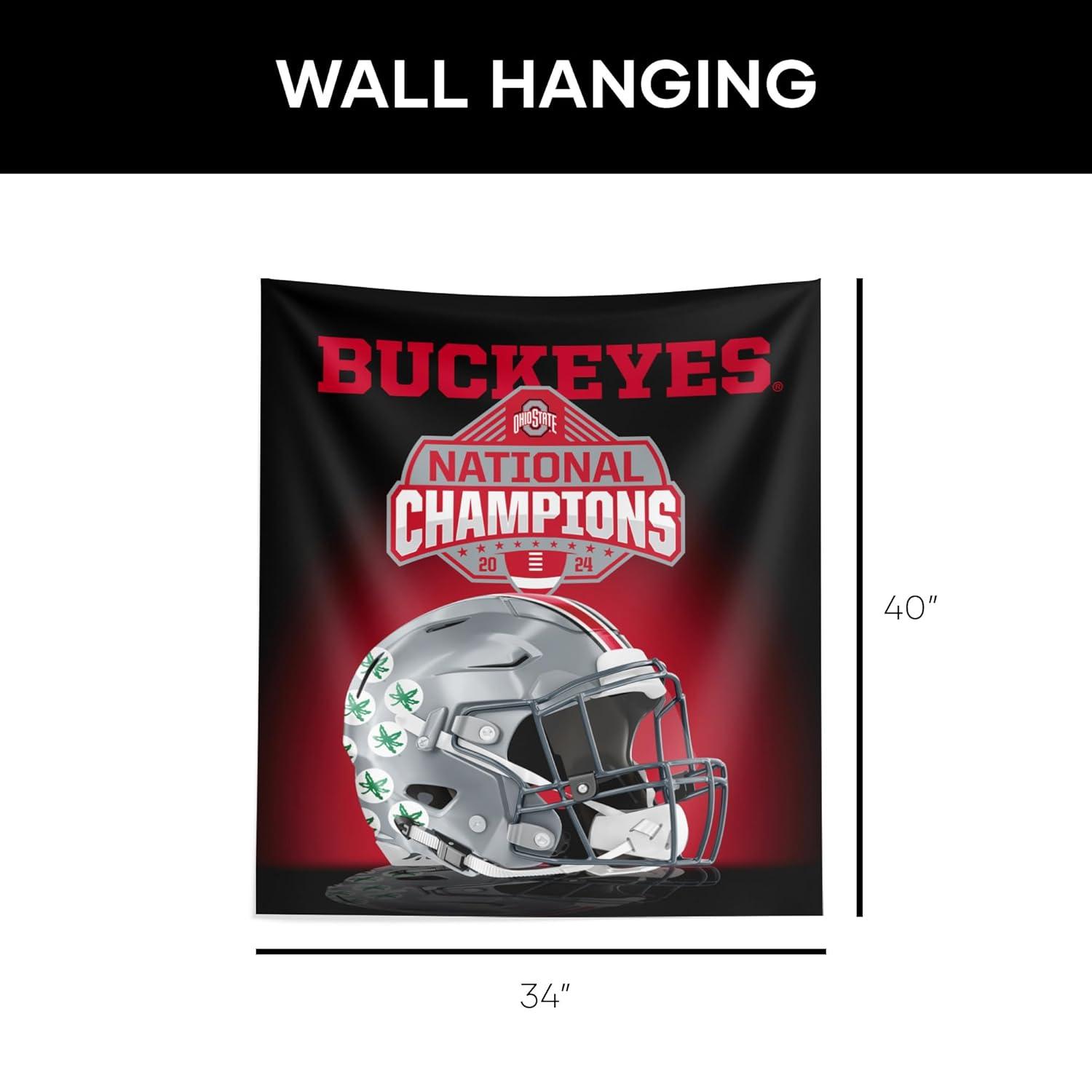 Northwest Ohio State Buckeyes NCAA 2024 FBC Champions Spotlight Wall Hanging 34X40 Inches