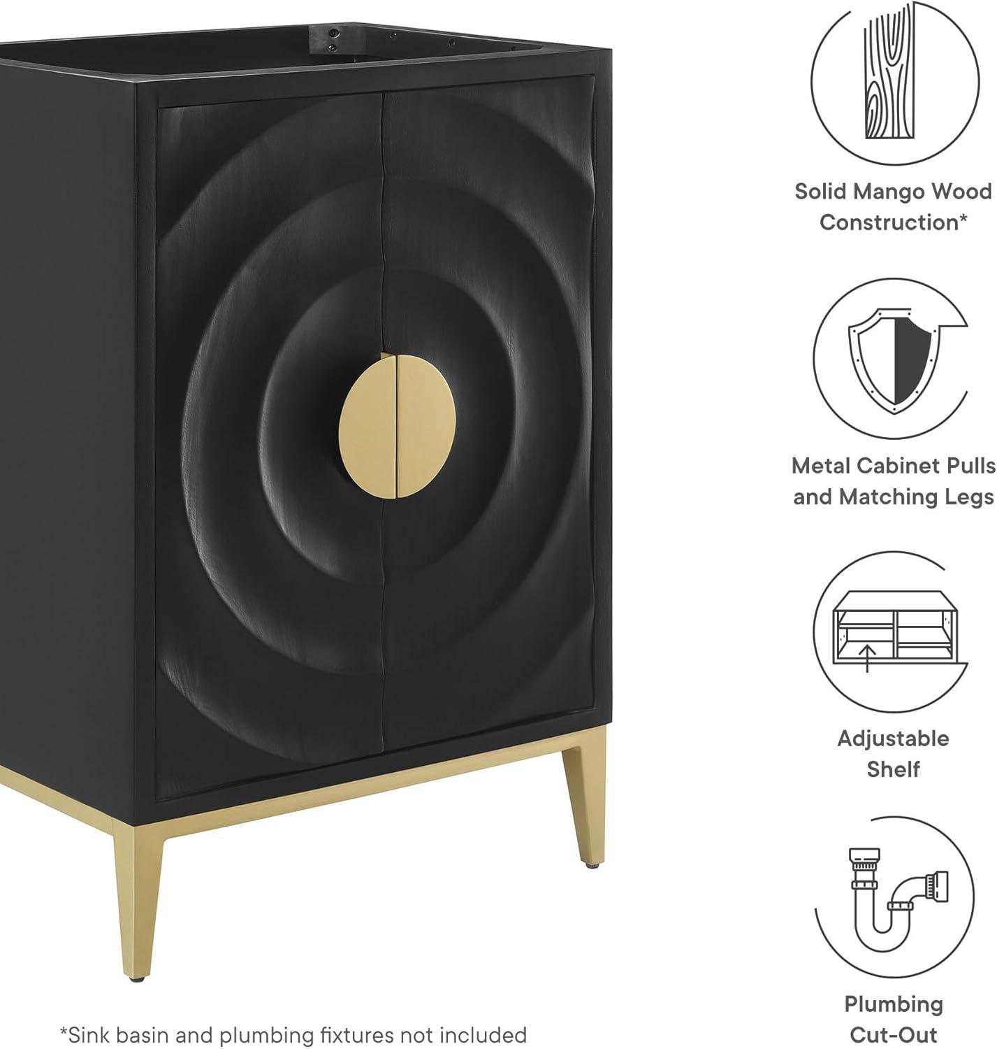 Modway Beau 24" Bathroom Vanity Cabinet (Sink Basin Not Included) In Black