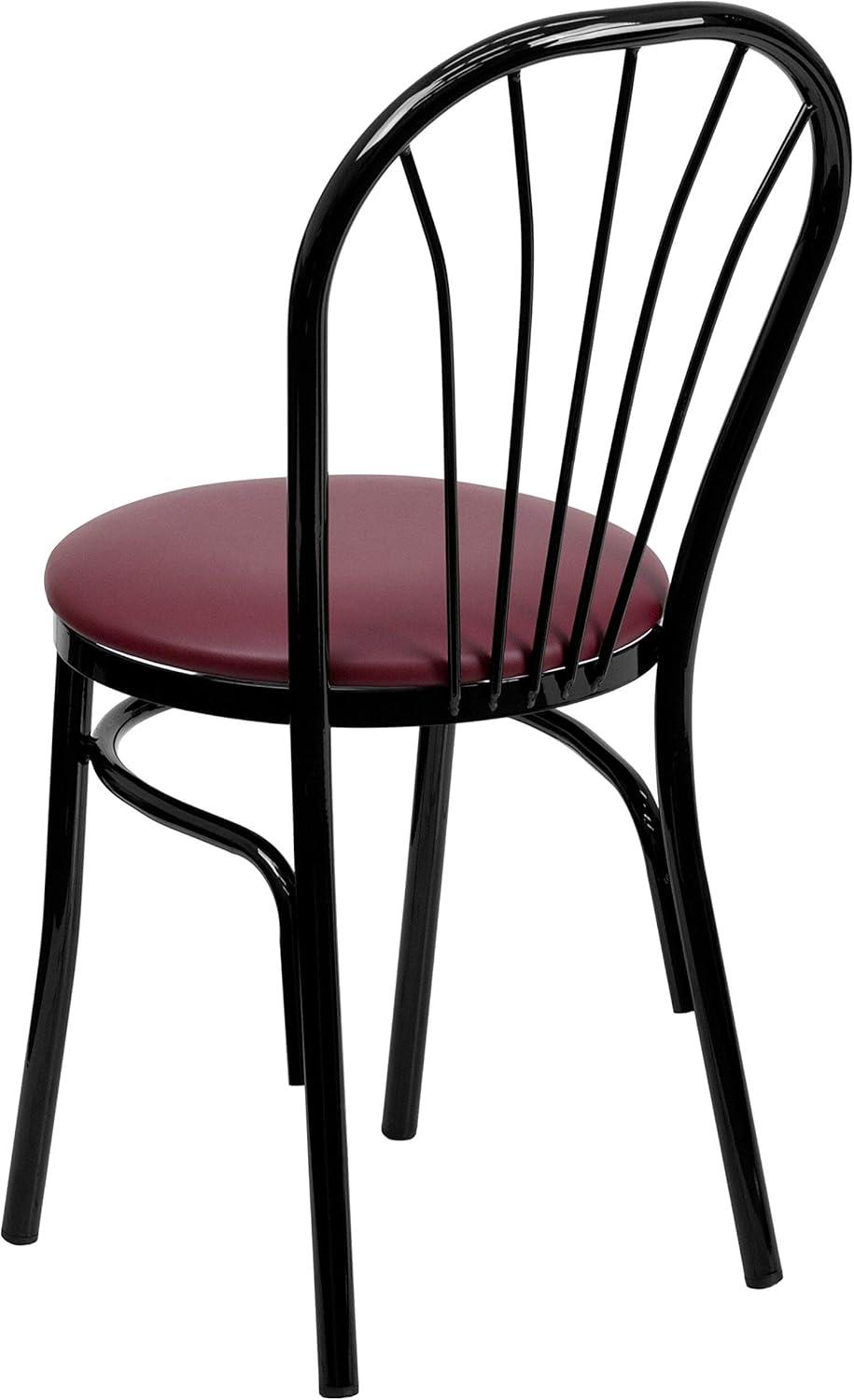 Flash Furniture HERCULES Series Fan Back Metal Chair - Burgundy Vinyl Seat