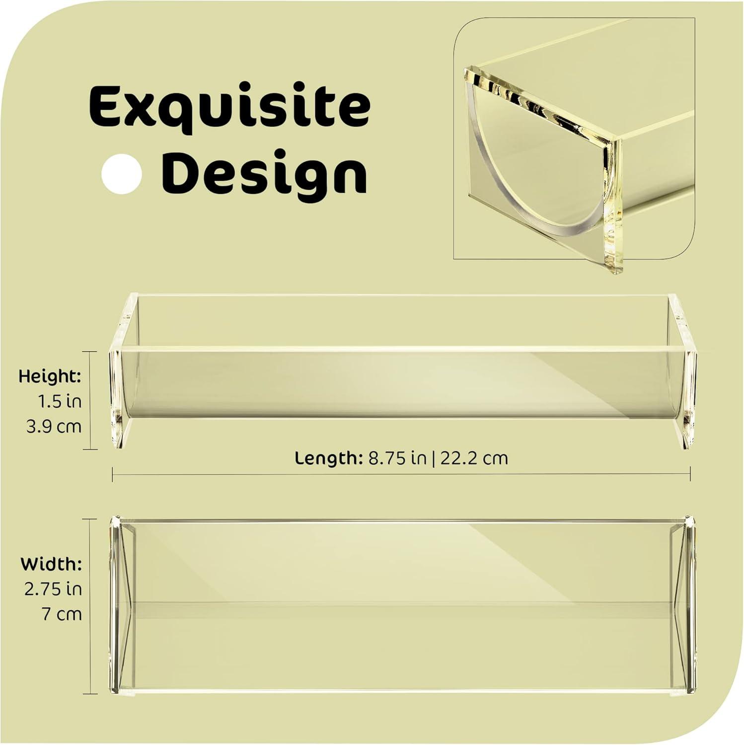 Set of 2 Clear Acrylic Cracker Serving Trays