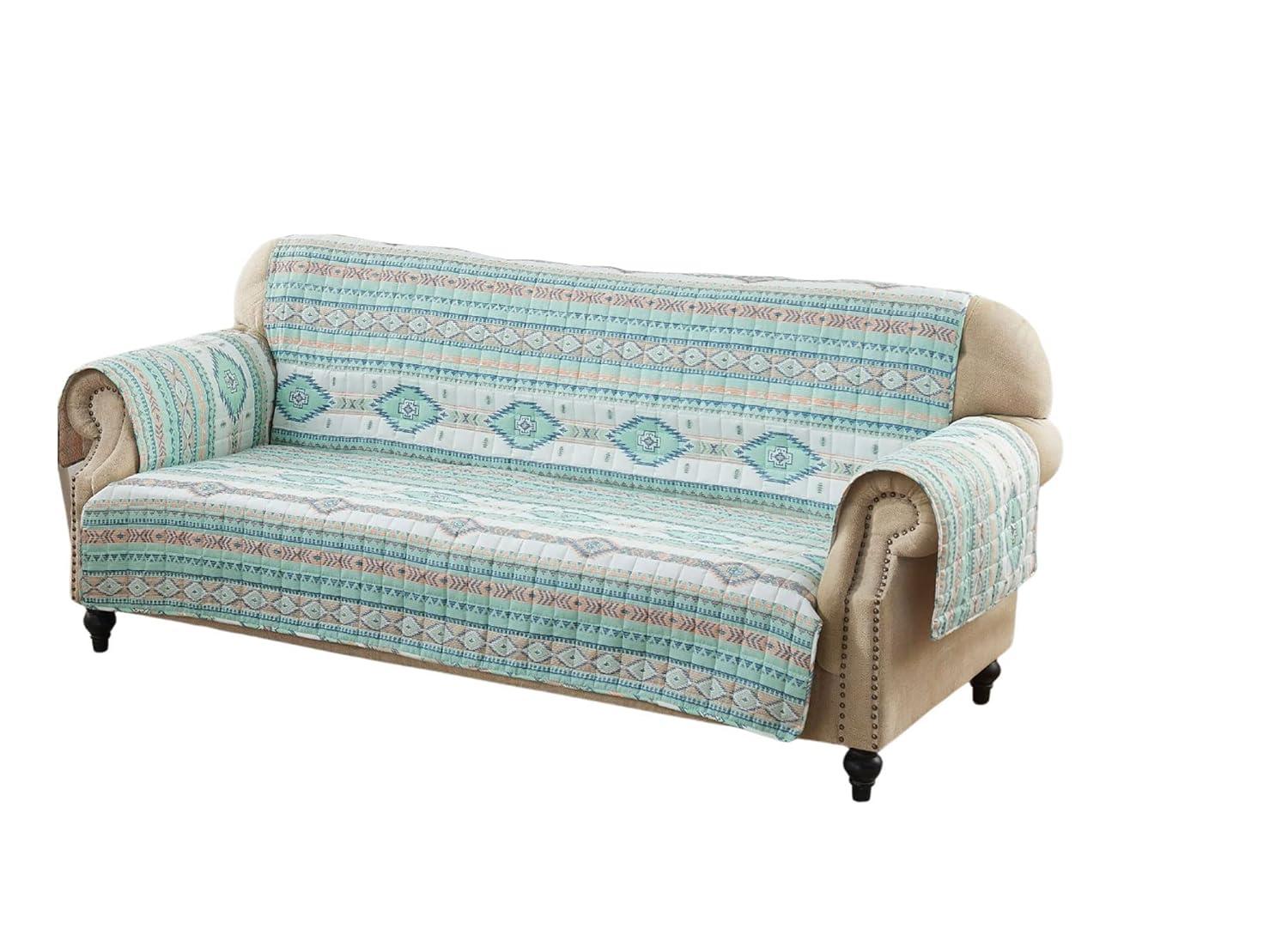 Barefoot Bungalow Phoenix Southwest Geo Quilted Reversible Sofa Slipcover