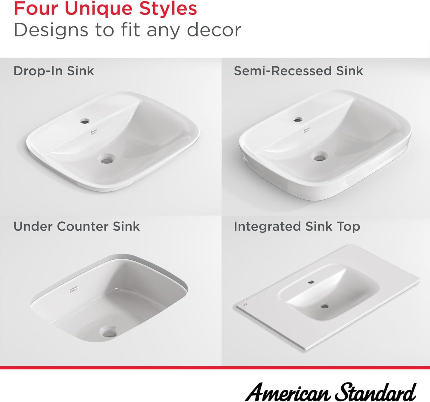 American Standard Aspirations 18'' Vitreous China Rectangular Bathroom Sink with Faucet and Overflow