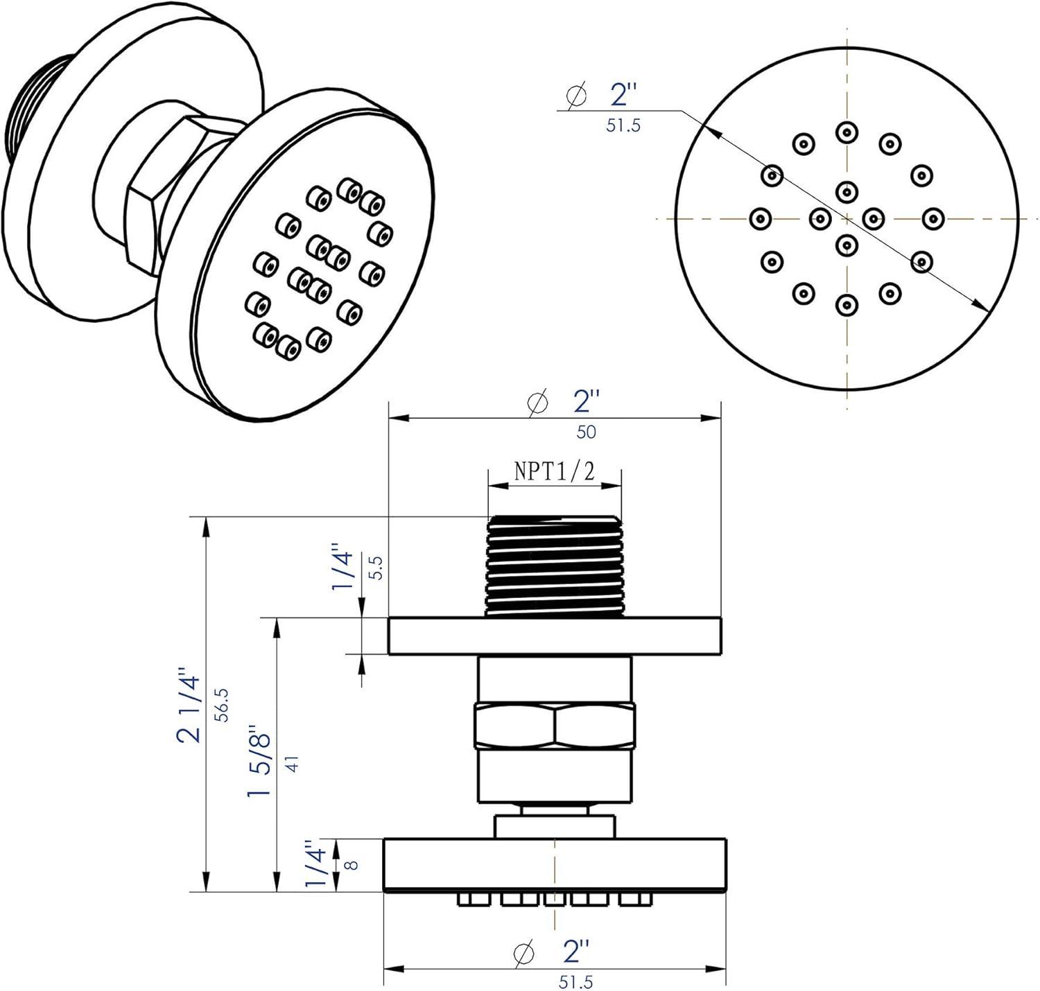 Round Adjustable Shower Body Spray