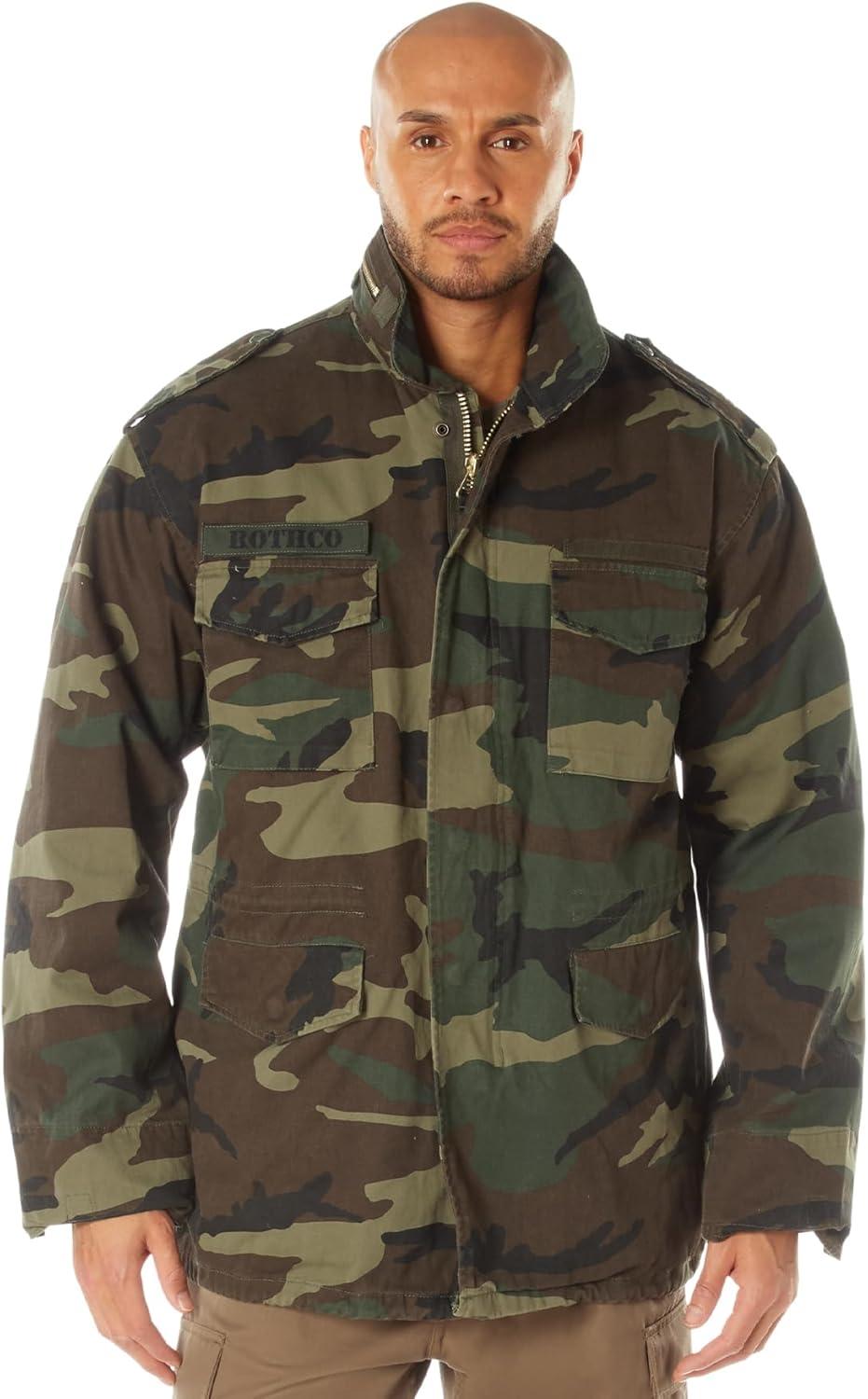 Large Woodland Camo Washed Cotton Field Jacket