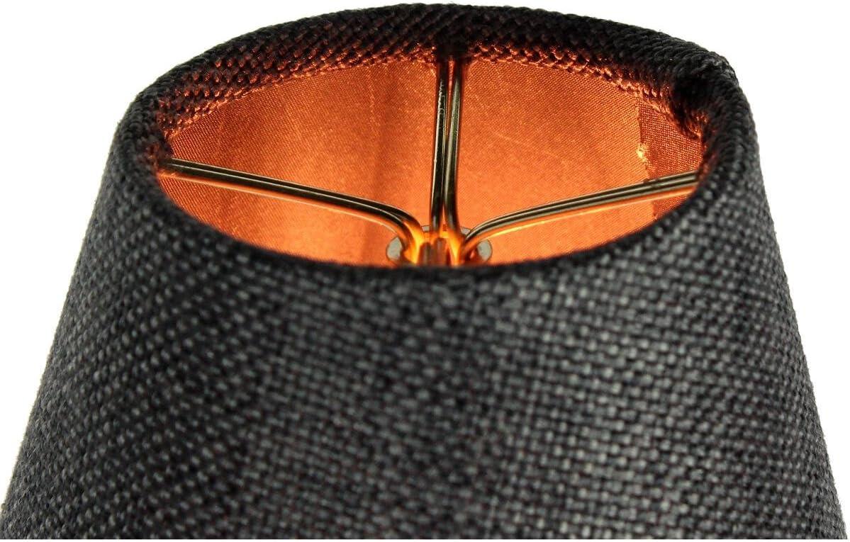 3x5x4 Granite Grey Burlap Candelabra Clip-on Lampshade - Perfect for chandeliers, foyer lights, and wall sconces -Small, Grey