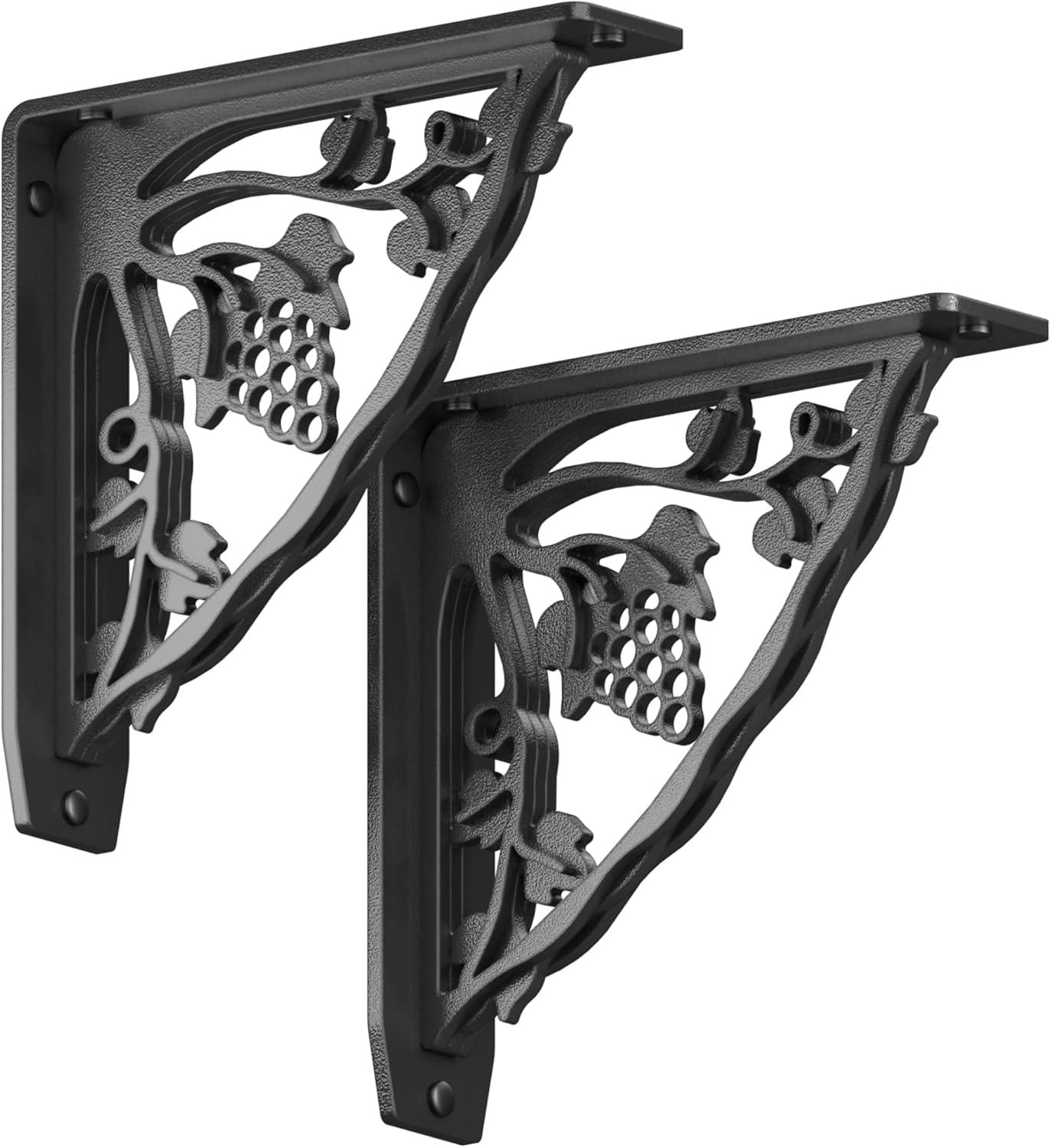 MADEIRA HEAVY DUTY STEEL FIREPLACE MANTEL BRACKETS, FLOATING SHELF, COUNTERTOP SUPPORT - HAND WELDED - 8" x 8" x 2"