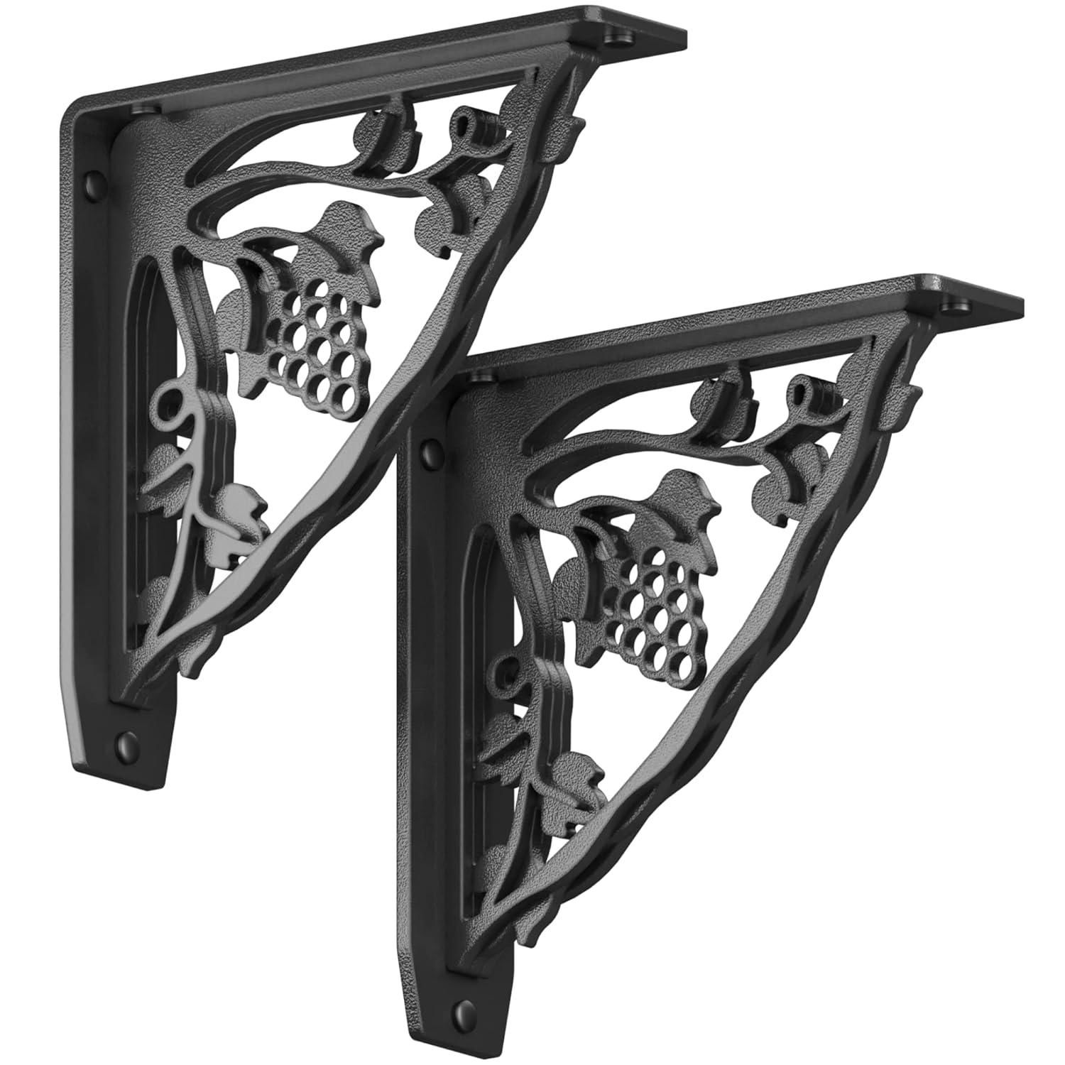 MADEIRA HEAVY DUTY STEEL FIREPLACE MANTEL BRACKETS, FLOATING SHELF, COUNTERTOP SUPPORT - HAND WELDED - 8" x 8" x 2"