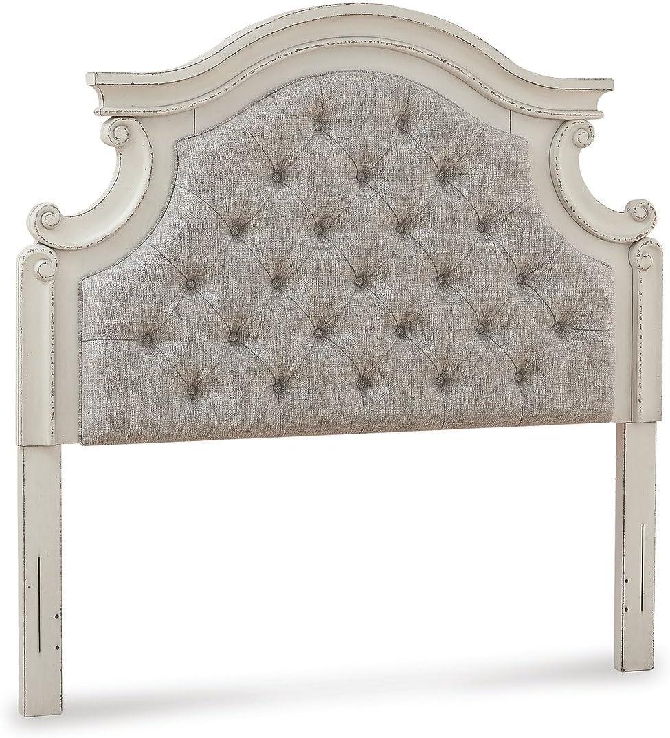 Full Realyn Upholstered Panel Headboard Beige: Cottage Style, Tufted, Wood Frame - Signature Design by Ashley
