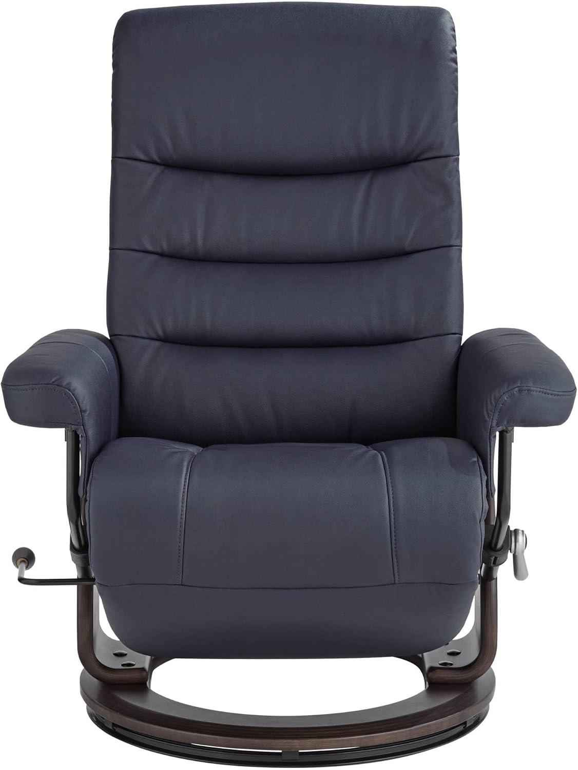 BenchMaster Camber Midnight Blue Faux Leather Adjustable Swivel Recliner