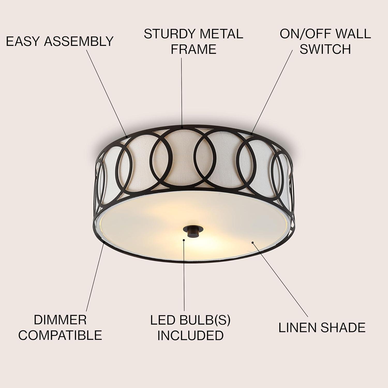 Aria 2-Light 12.25" Metal LED Flush Mount, Oil Rubbed Bronze