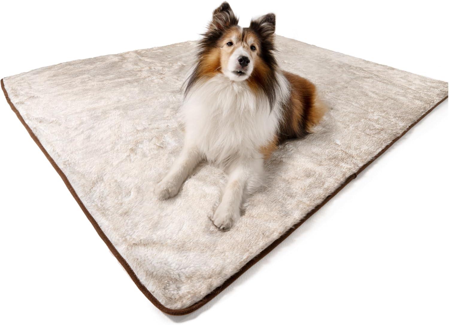 Original White and Brown Faux Fur Waterproof Pet Blanket