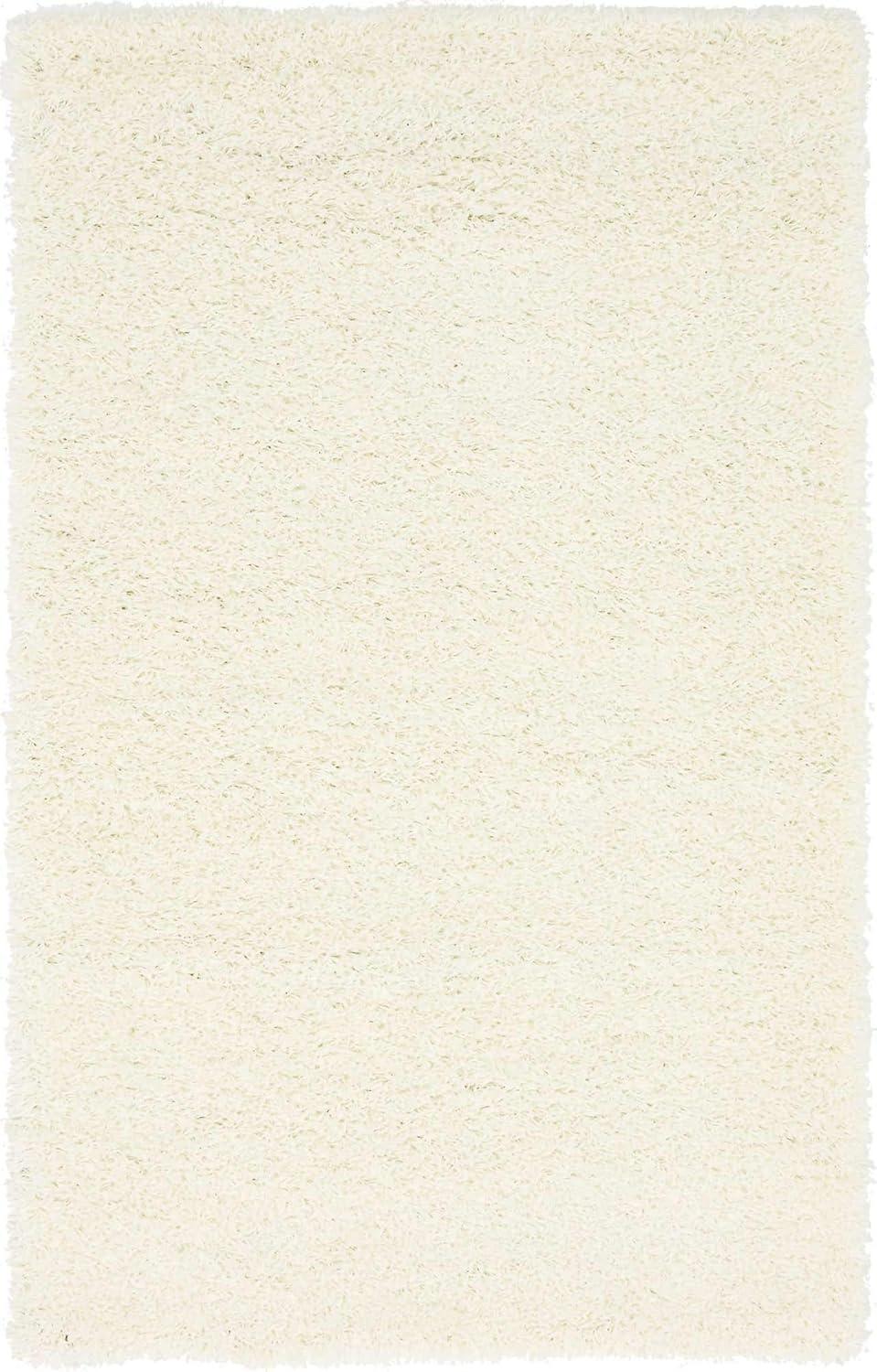 Unique Loom 3' 3 x 5' 3 Solid Shag Snow White Area Rug