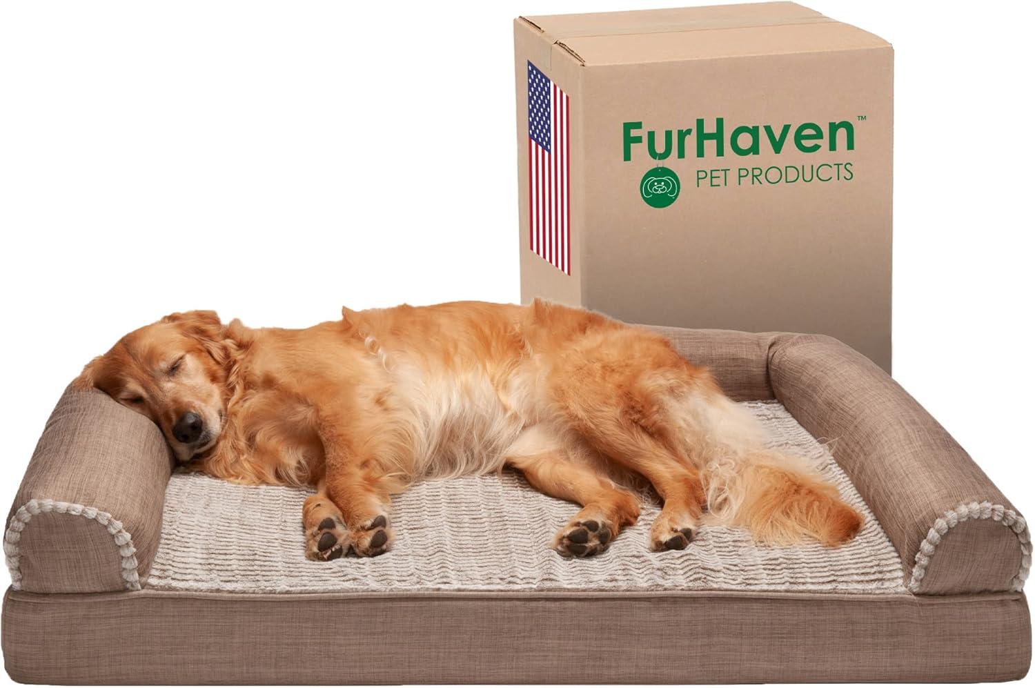 Luxe Fur & Performance Linen Sofa Bed
