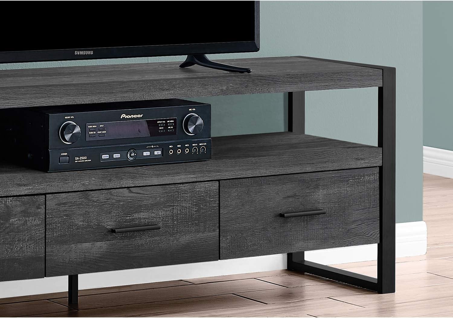 Monarch Specialties Tv Stand, 60 Inch, Console, Living Room, Bedroom, Black Laminate