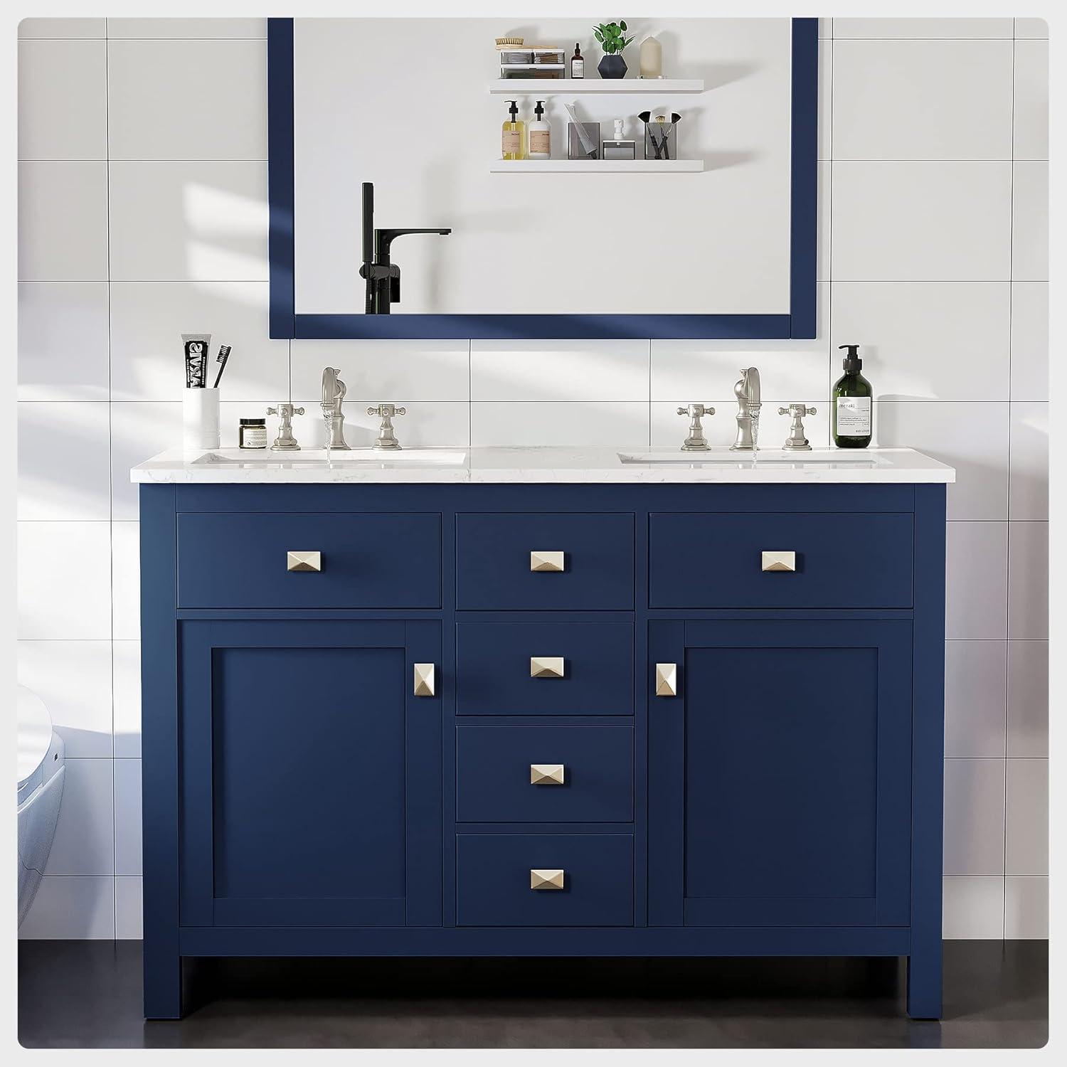Lark Manor™ Odilion 60'' Double Bathroom Vanity with Engineered Top