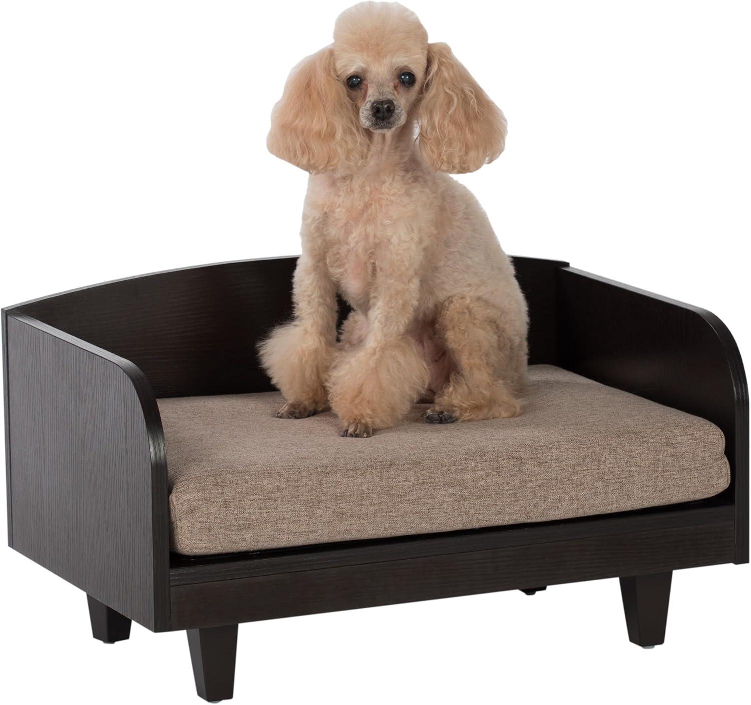 Paws & Purrs Raised Wood Frame Pet Bed for Dog or Cat with Easy to Clean Mattress