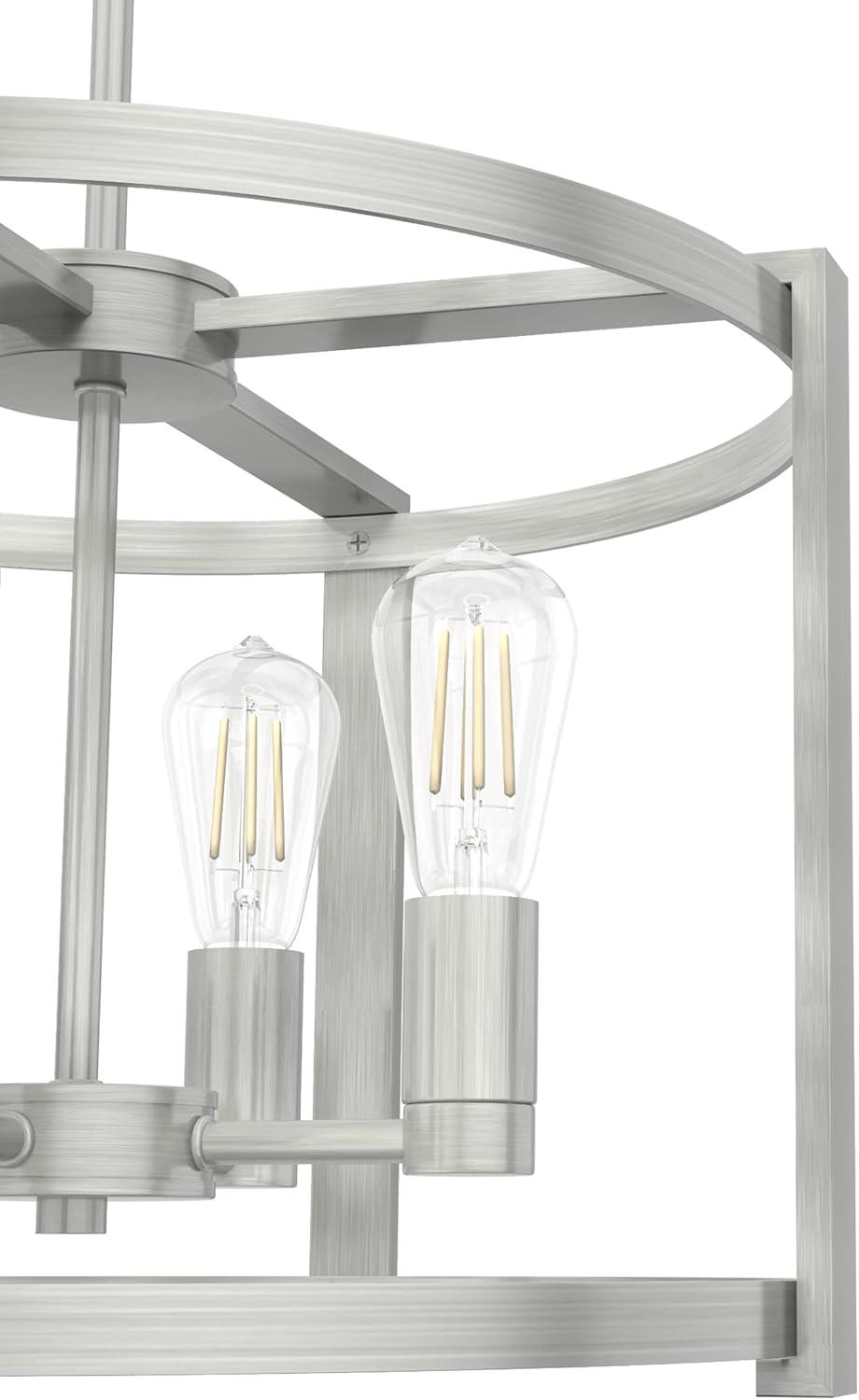 19134-Hunter Fans-Astwood 4-Light Chandelier In Caged Style-13 Inches Tall and 18 Inches Wide-Brushed Nickel Finish