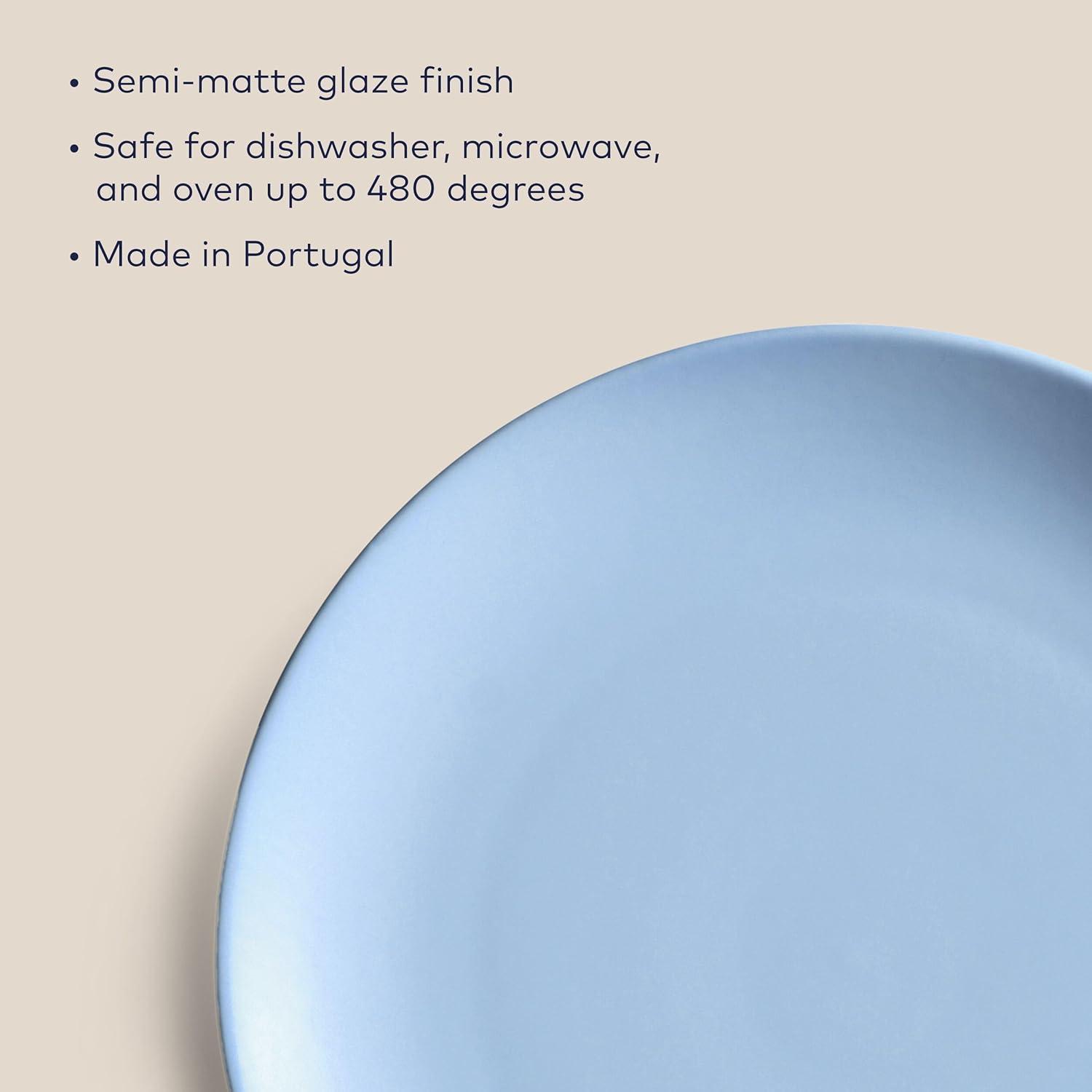 Lagoon Blue Ceramic 8.25" Salad and Dessert Plates, Set of 4