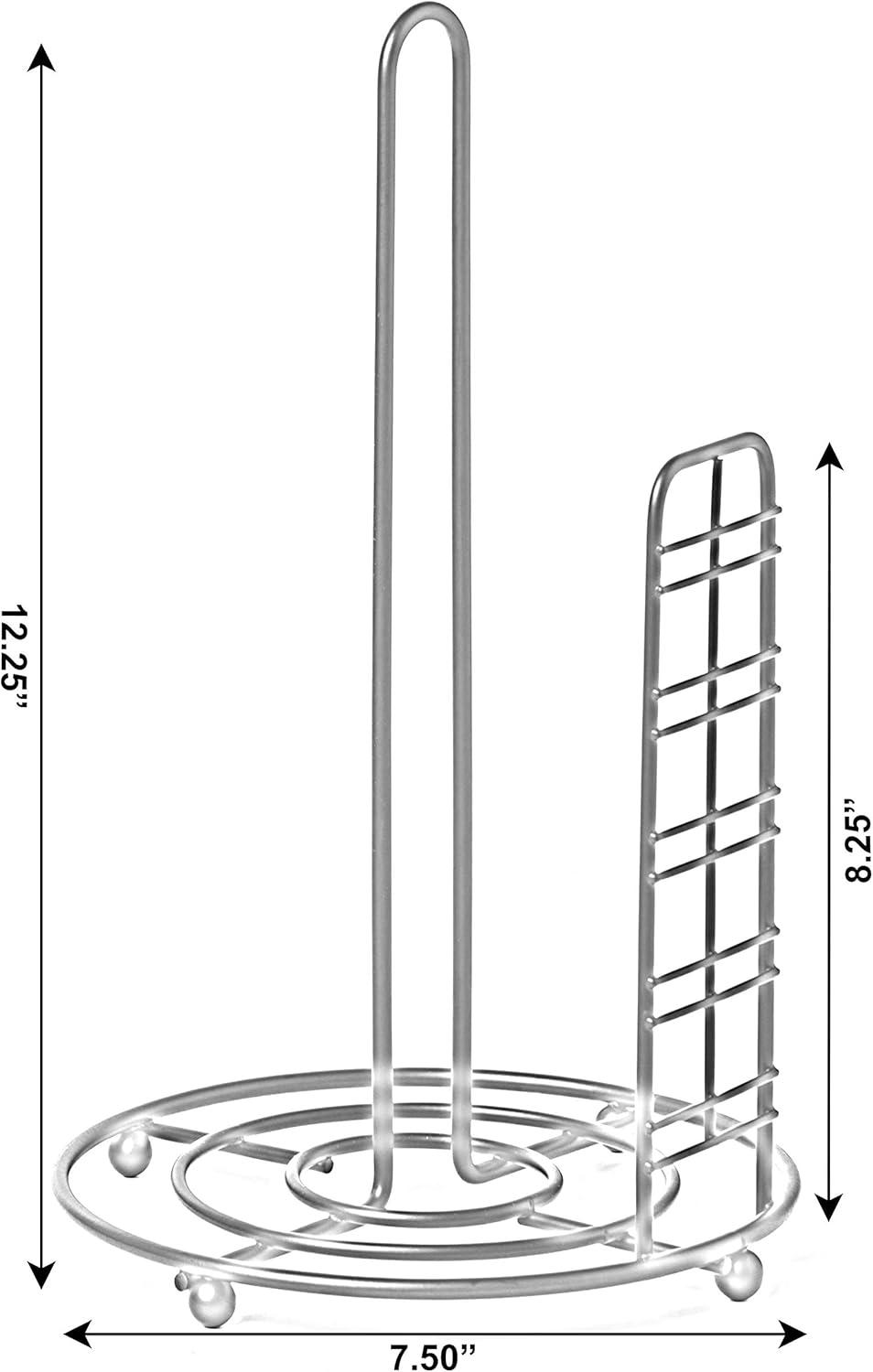 Freestanding Black Iron Paper Towel Holder with Raised Base