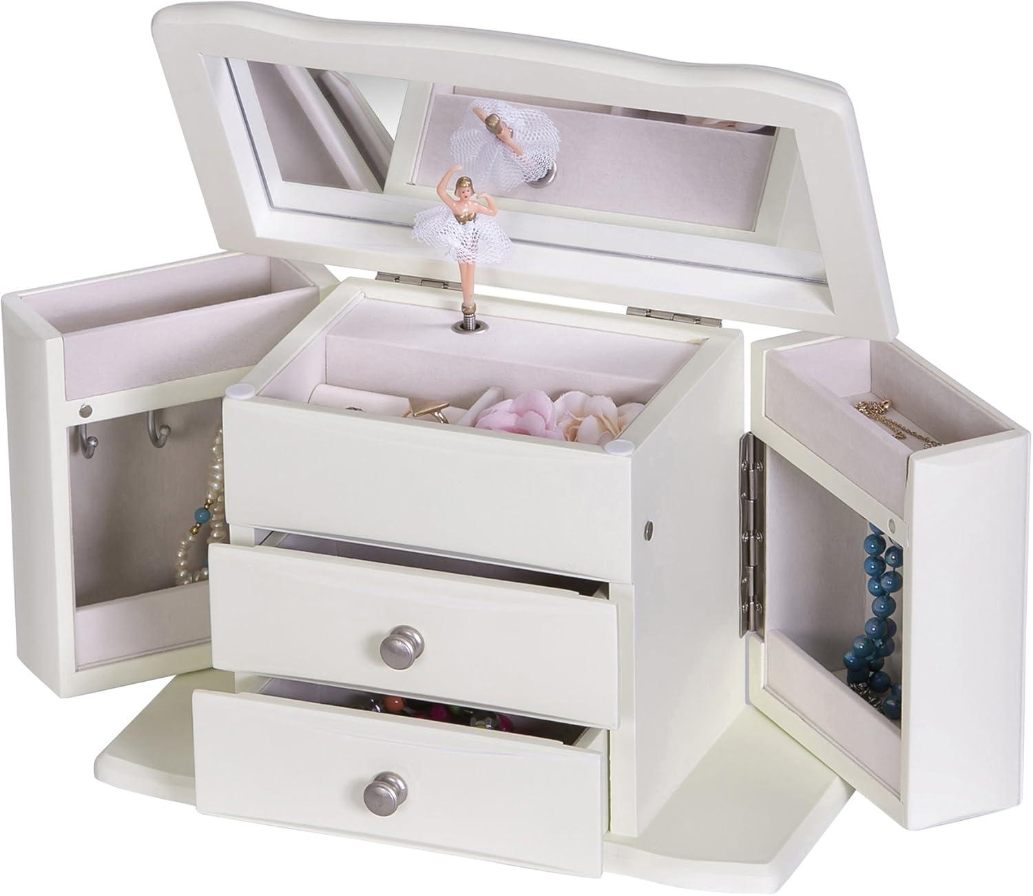 Mele and Co Angelica Girl Wooden Ballerina Music Jewelry Box