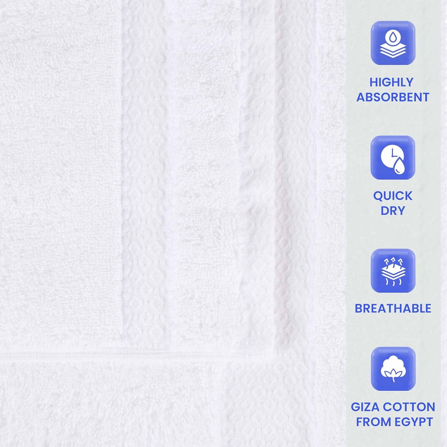 Superior Niles Egypt Produced Giza Cotton 3 Piece Towel Set, White