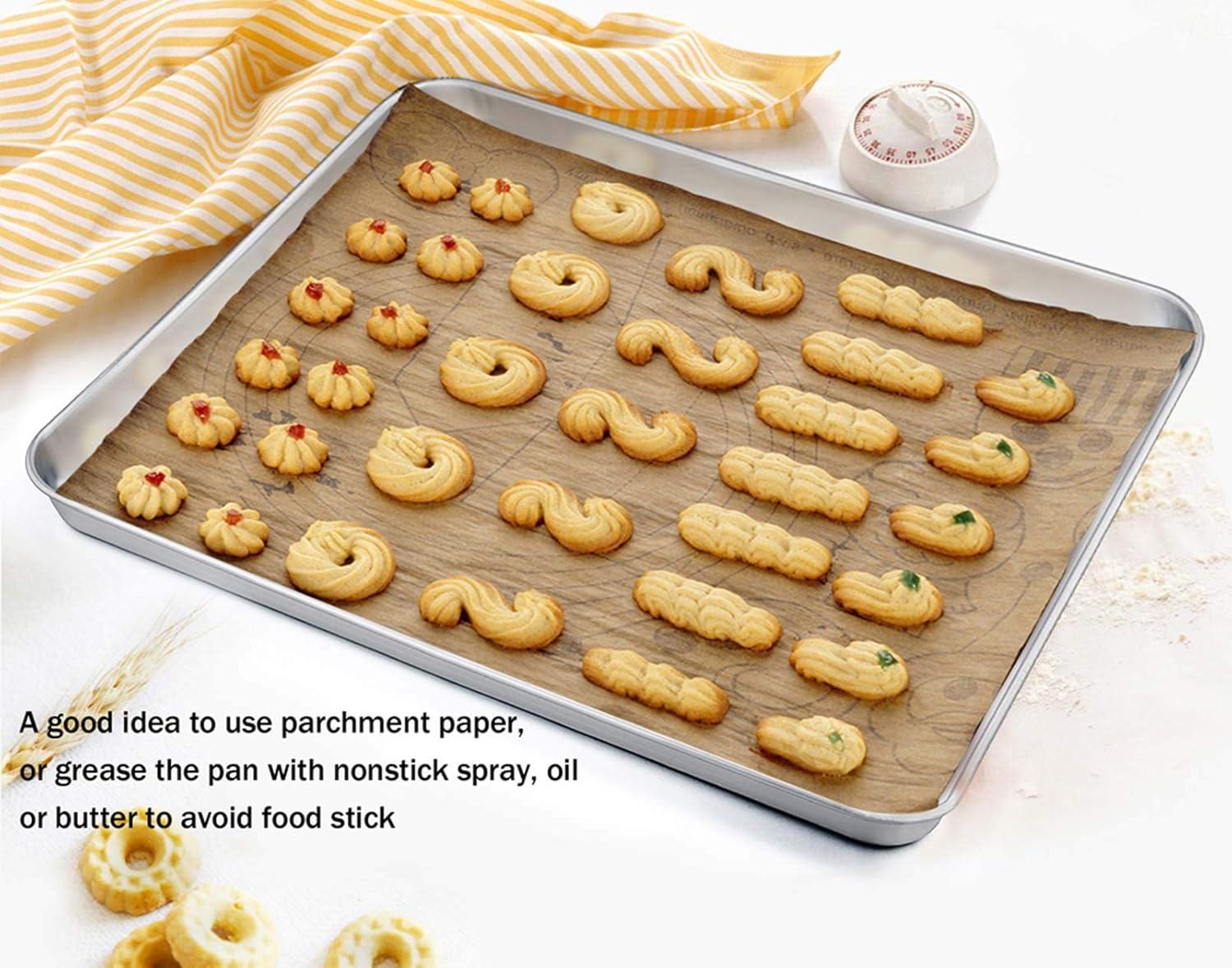 Topboutique Baking Sheet Set of 3, Heavy Duty Stainless Steel Baking Pans Tray Cookie Sheet, Half Sheet Pan for Baking, Non Toxic, Easy Clean and Dishwasher Safe，Perfect for Christmas, Halloween