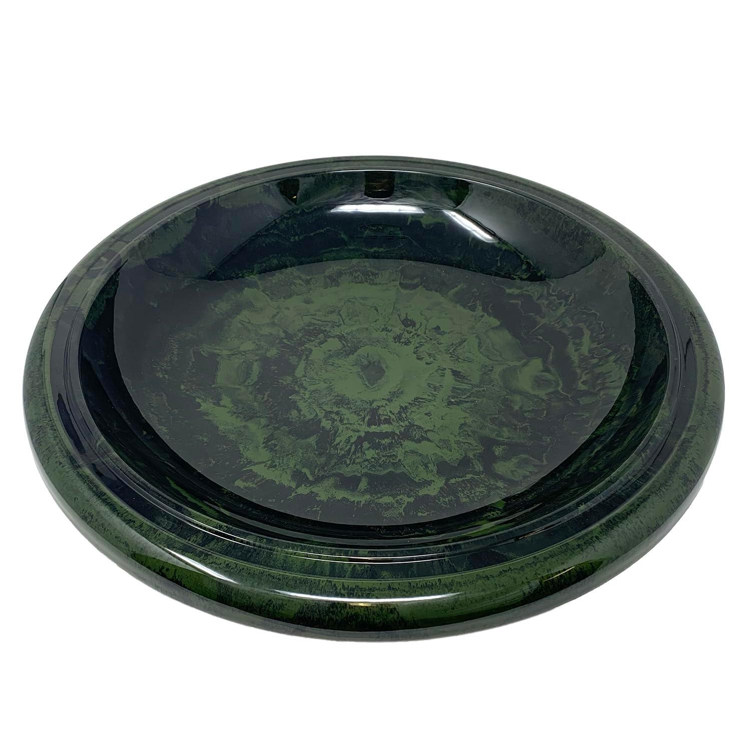 Tierra Garden Birds 19" D Hunter Green Fiber Clay Birdbath Bowl