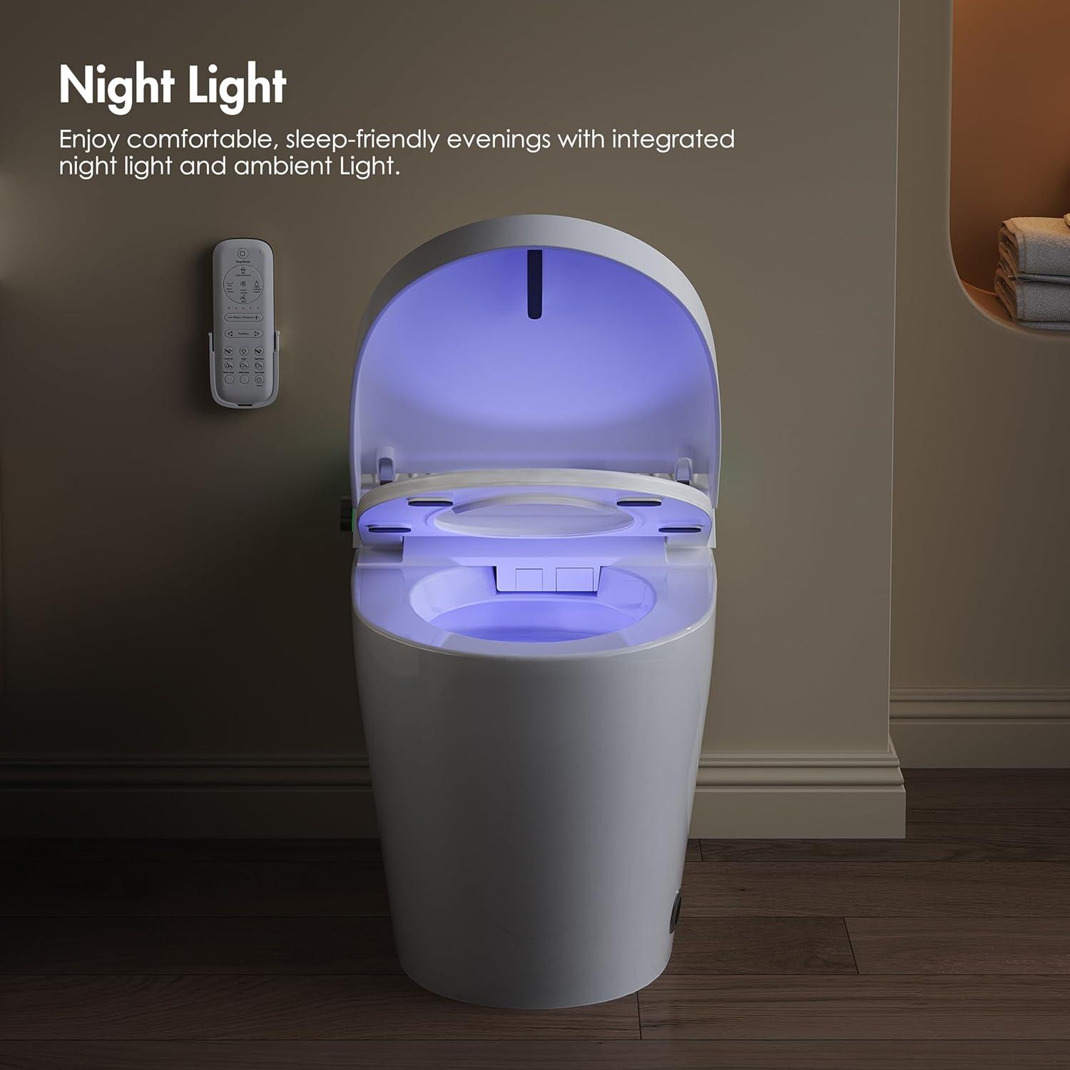 Eridanus White Vitreous China Smart Bidet Toilet with Heated Seat and Remote Control