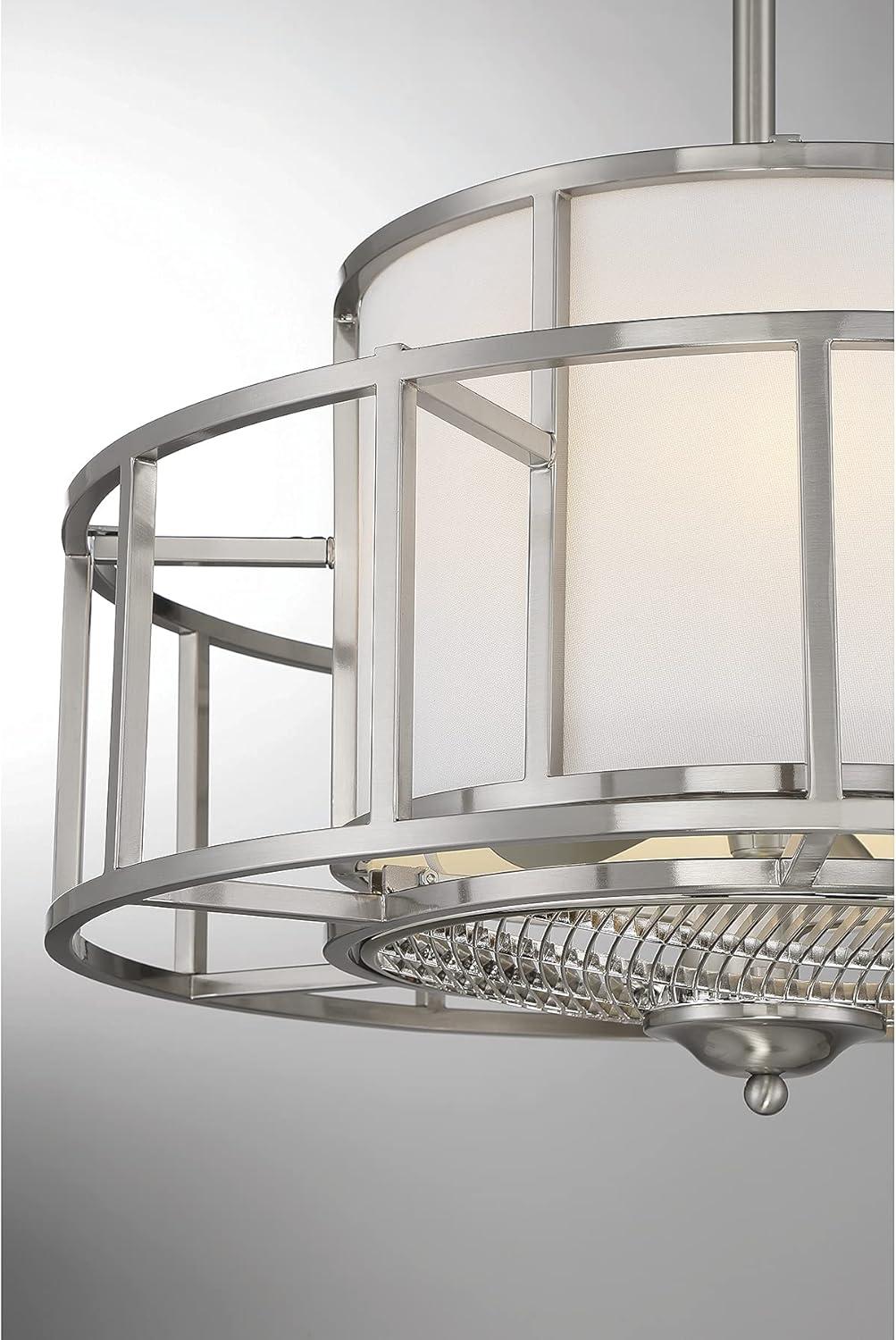 Satin Nickel Four Light Fan D'Lier from the Oslo Collection