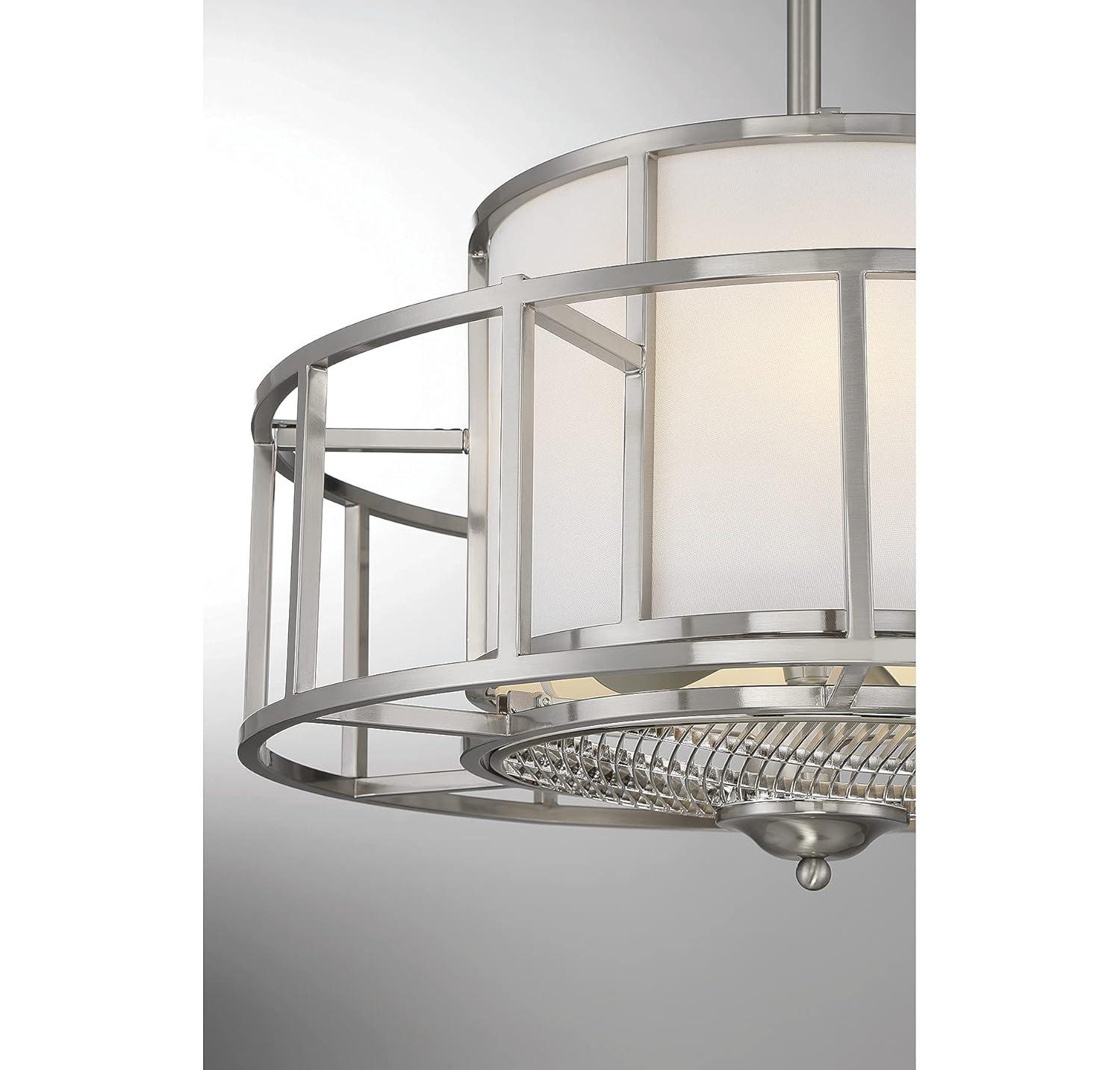 Satin Nickel Four Light Fan D'Lier from the Oslo Collection