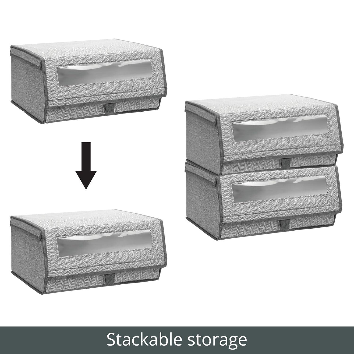 mDesign Large Fabric Closet Shoe Storage Box