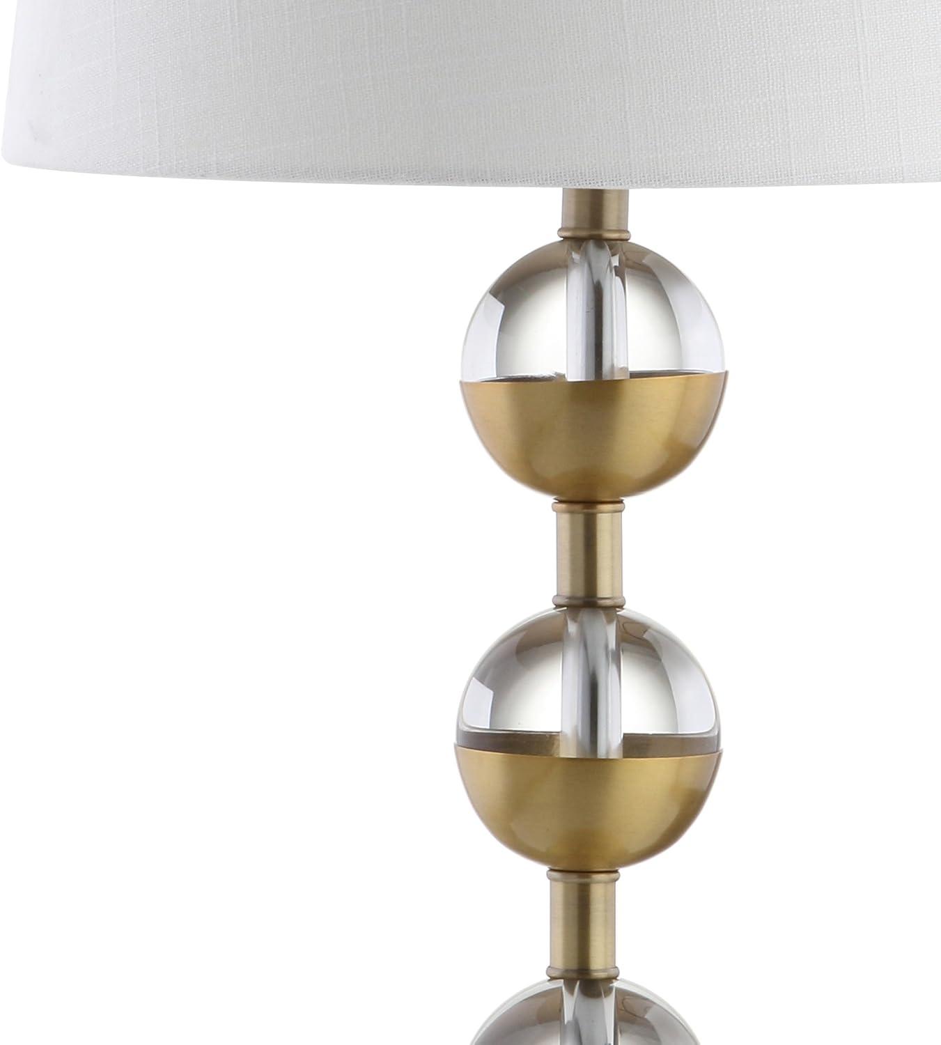 Avery 27.5" Crystal LED Table Lamp, Clear/Brass Gold (Set of 2)