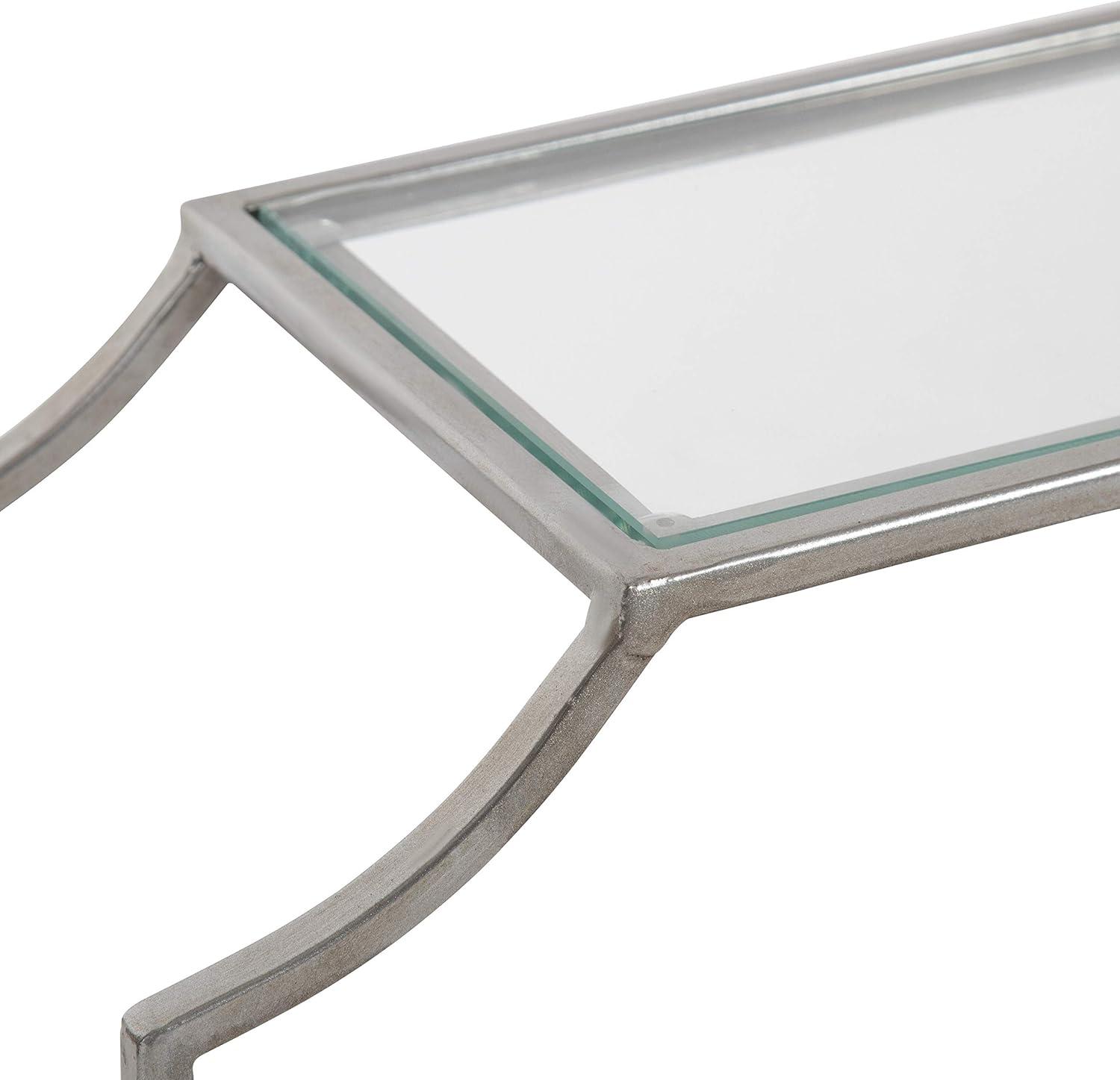 2pc 18" Ciel Modern Glam Metal Wall Shelf Set Silver - Kate & Laurel All Things Decor