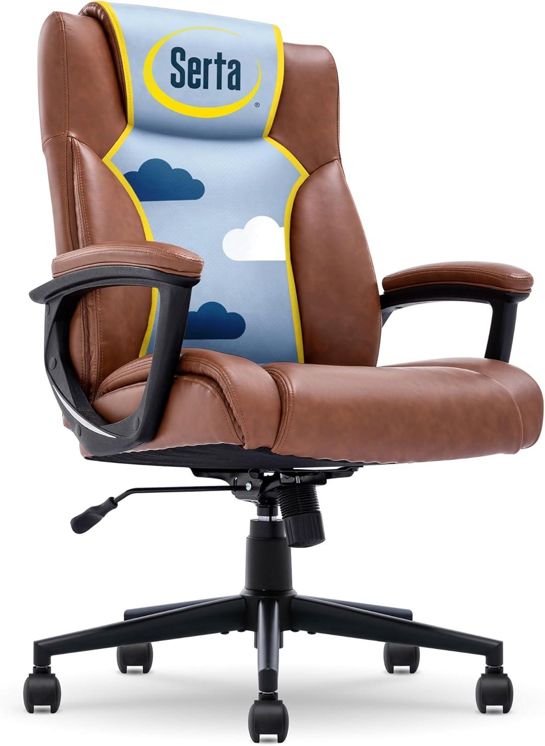 Serta Connor Ergonomic Executive Office Chair with Layered Body Pillows and Contoured Lumbar