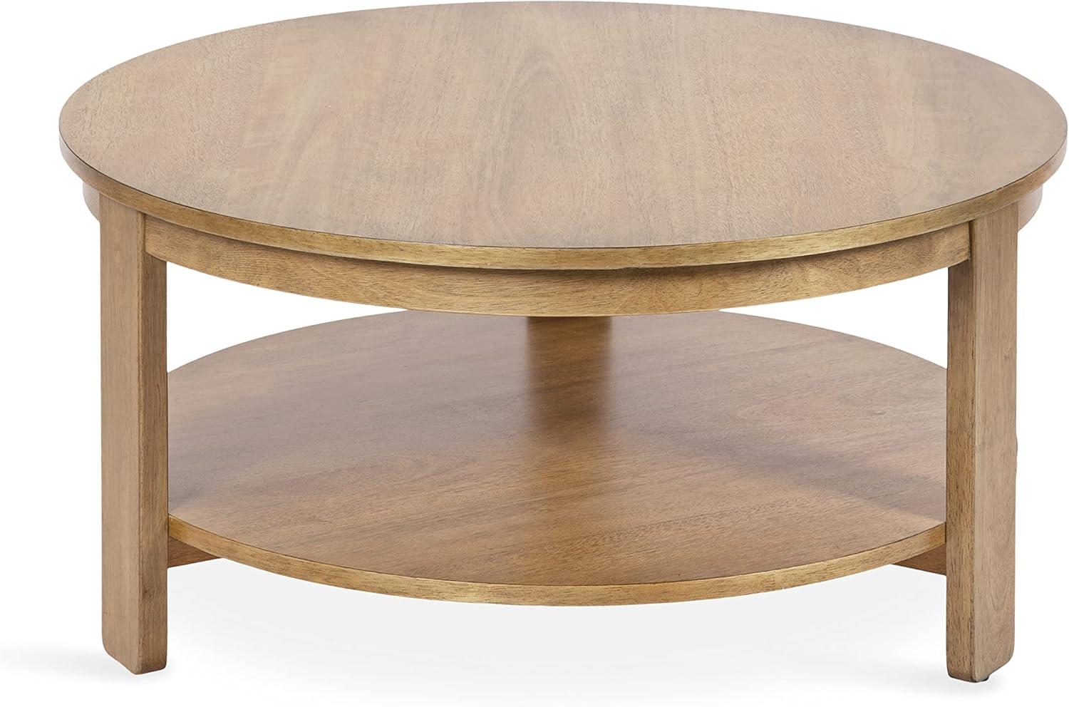 Kate and Laurel Foxford Round MDF Coffee Table, 34x34x17, Natural