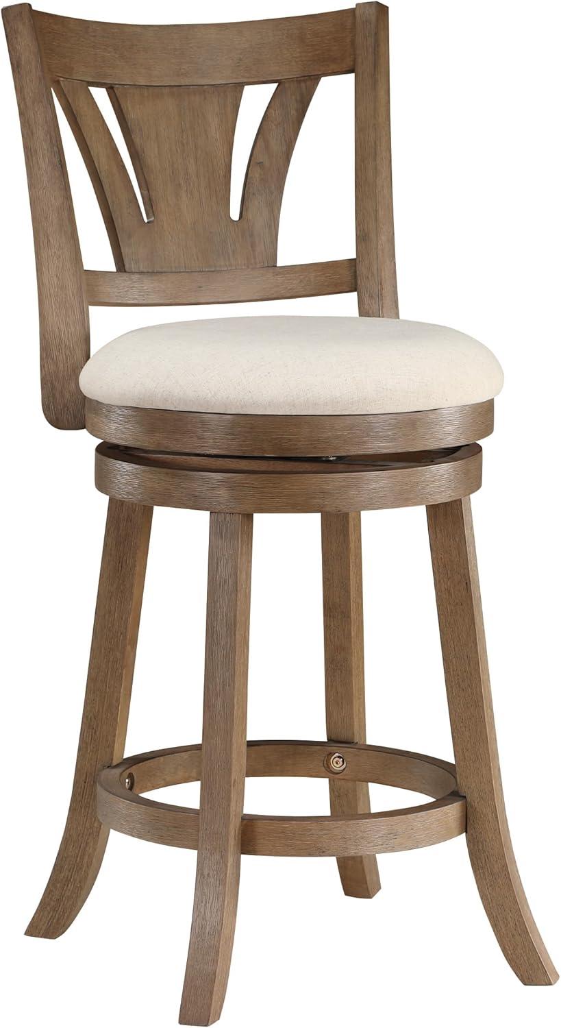 Miller Counter Swivel Stool in Linen Cream Fabric