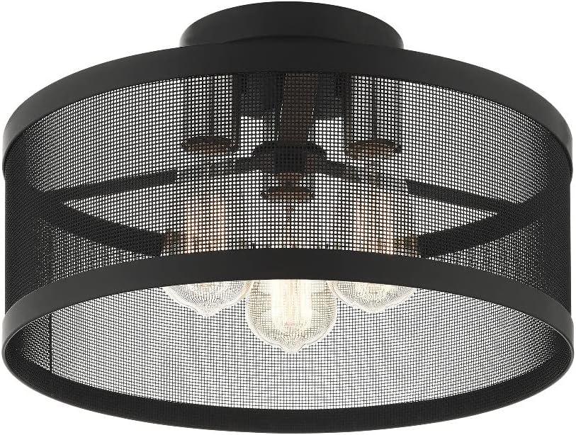 Livex Lighting Industro 3 - Light Semi-Flush Mount in  Brushed Nickel