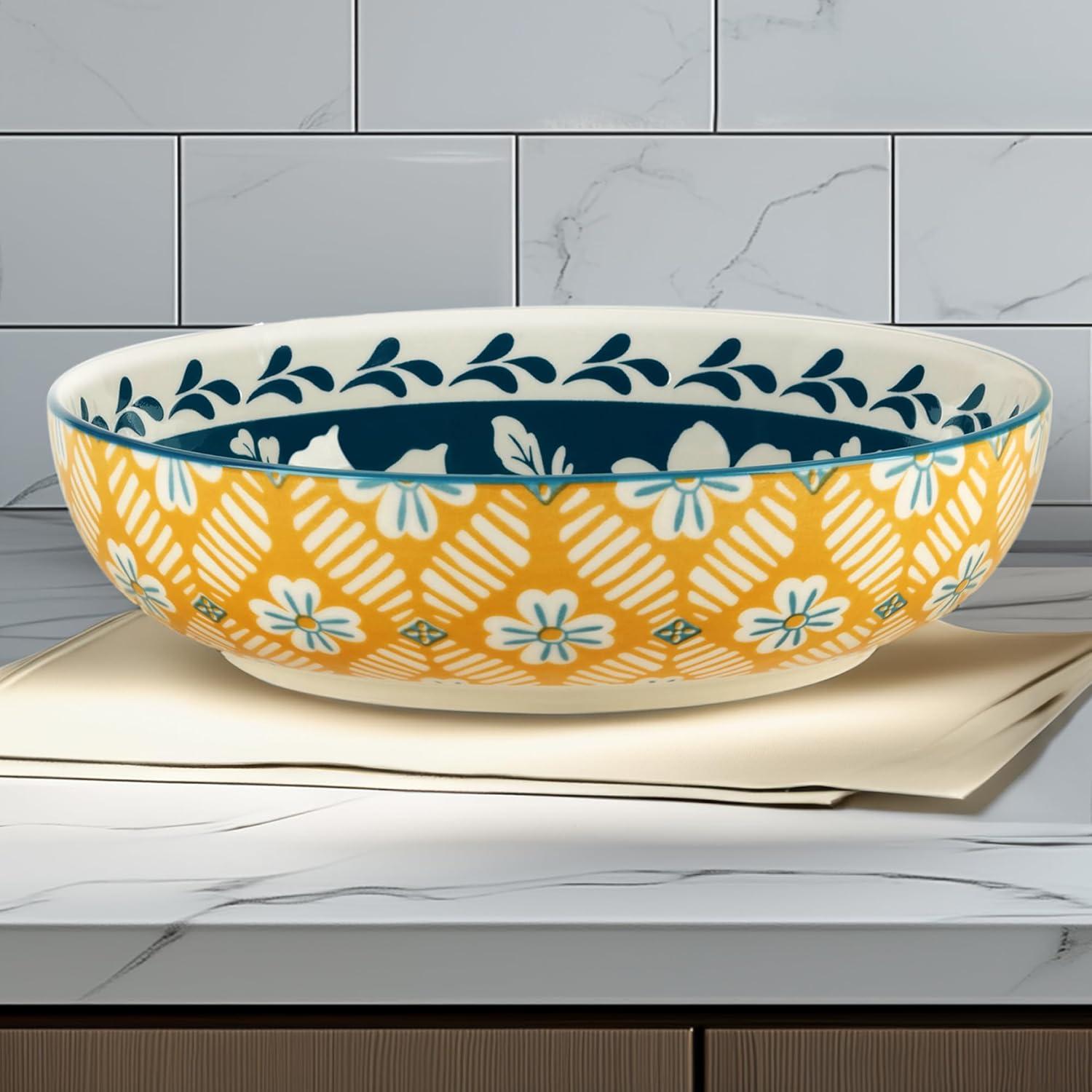 Certified International Panache Set of 6 Soup Pasta Bowl 6 asst 9.25in Diam x 2.25in 40oz (Set of 6)
