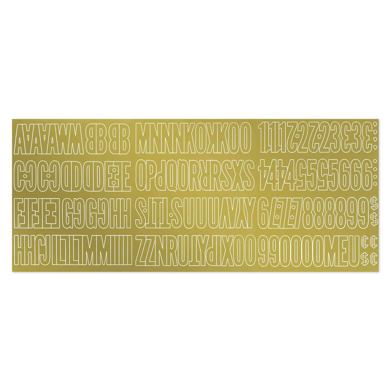 Duro Permanent Adhesive Vinyl Letters & Numbers 2" 167/Pkg-Gold