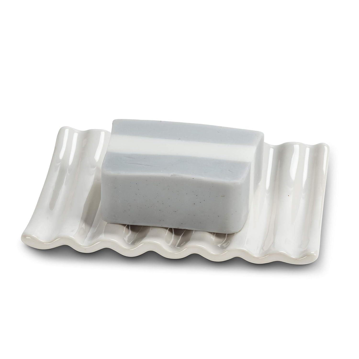 Abbott Collection 27 Ridged Soap Dish-Wht-5" L, 5.25 inches L, White
