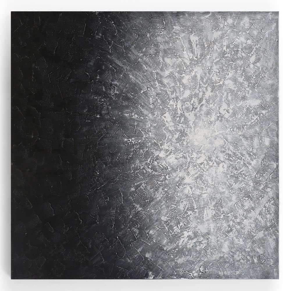 ZURI Lunar Tranquillity Modern Hand Painted Canvas Abstract Art - 60" x 60"
